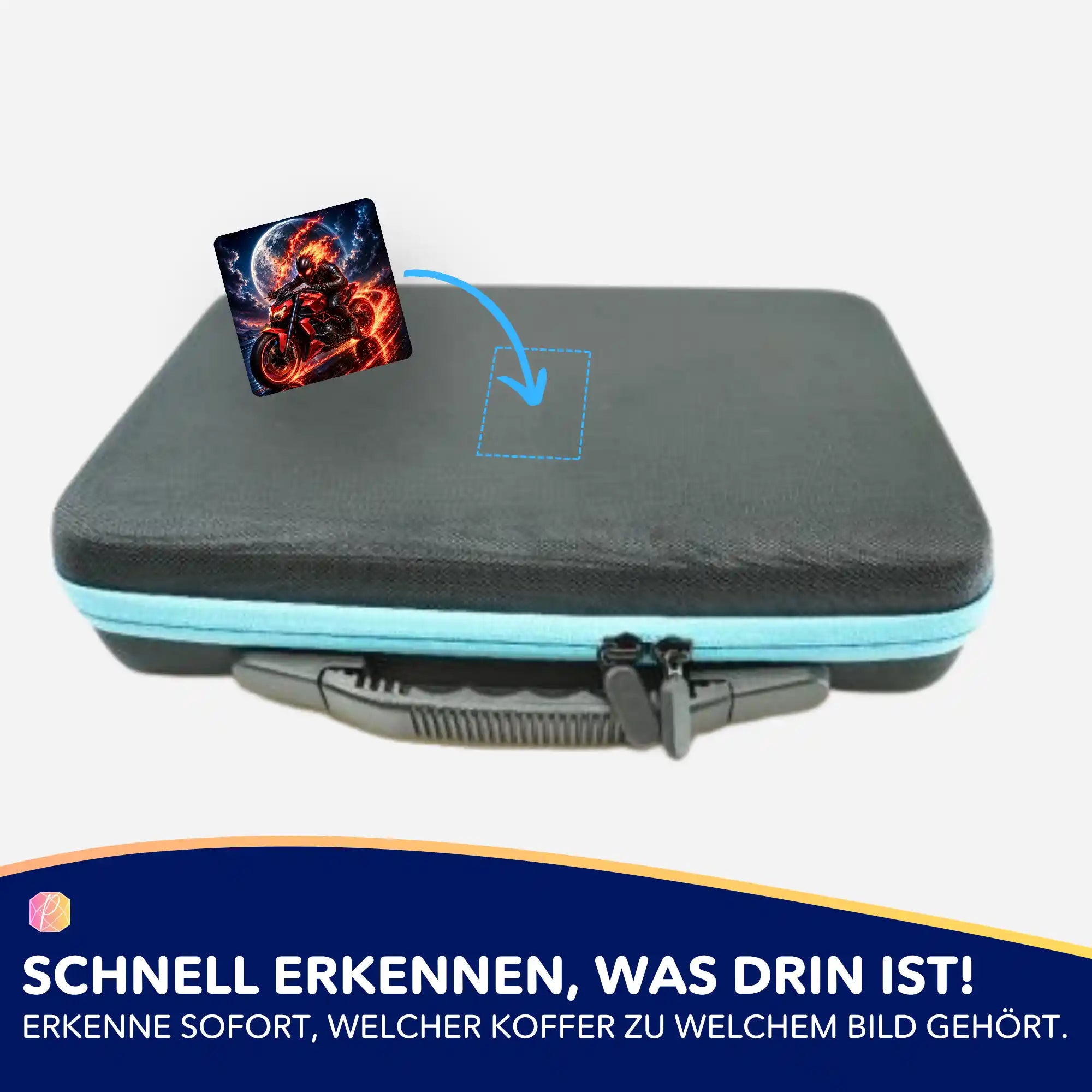 Picmondoo Sticker-Set zur Organisation von Diamond Painting Koffern mit Grenzgänger-Motiv