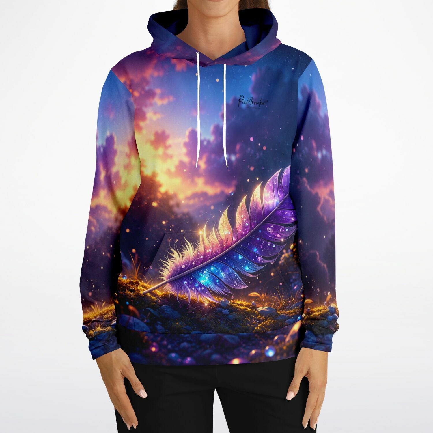 Dreamer Hoodie mit Feder im Sternenlicht Design, perfekt für Fans von kreativen Diamond Painting und Malen nach Zahlen Sets
