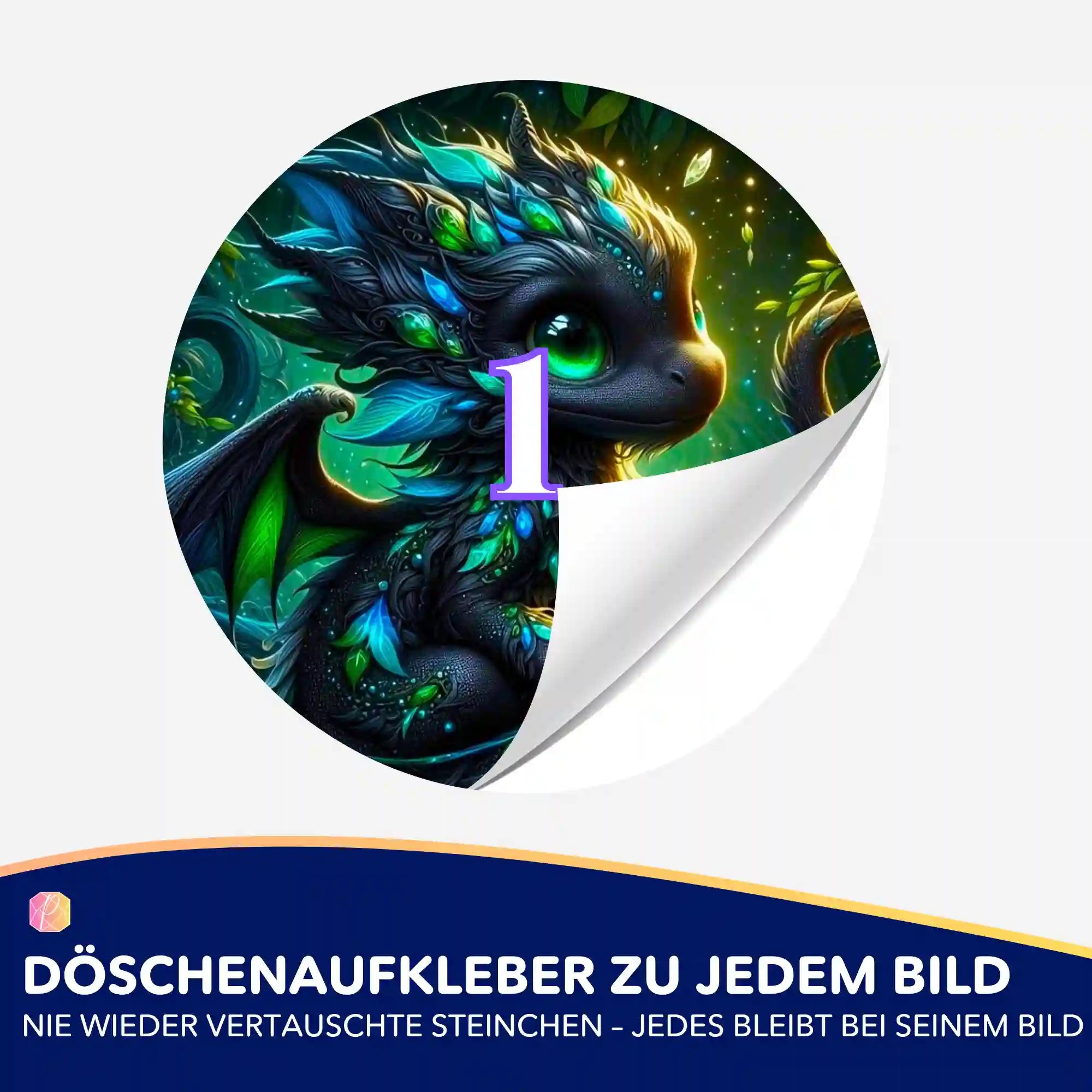 Döschenaufkleber - Drago der kleine Drache