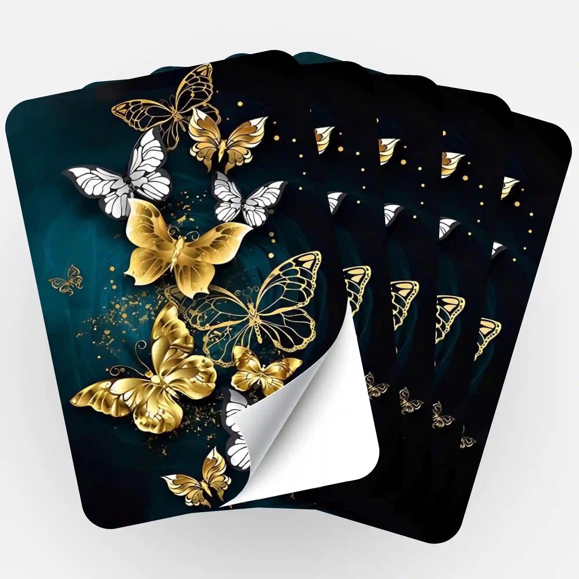 Aufkleber 5er-Set - Goldene Schmetterlinge
