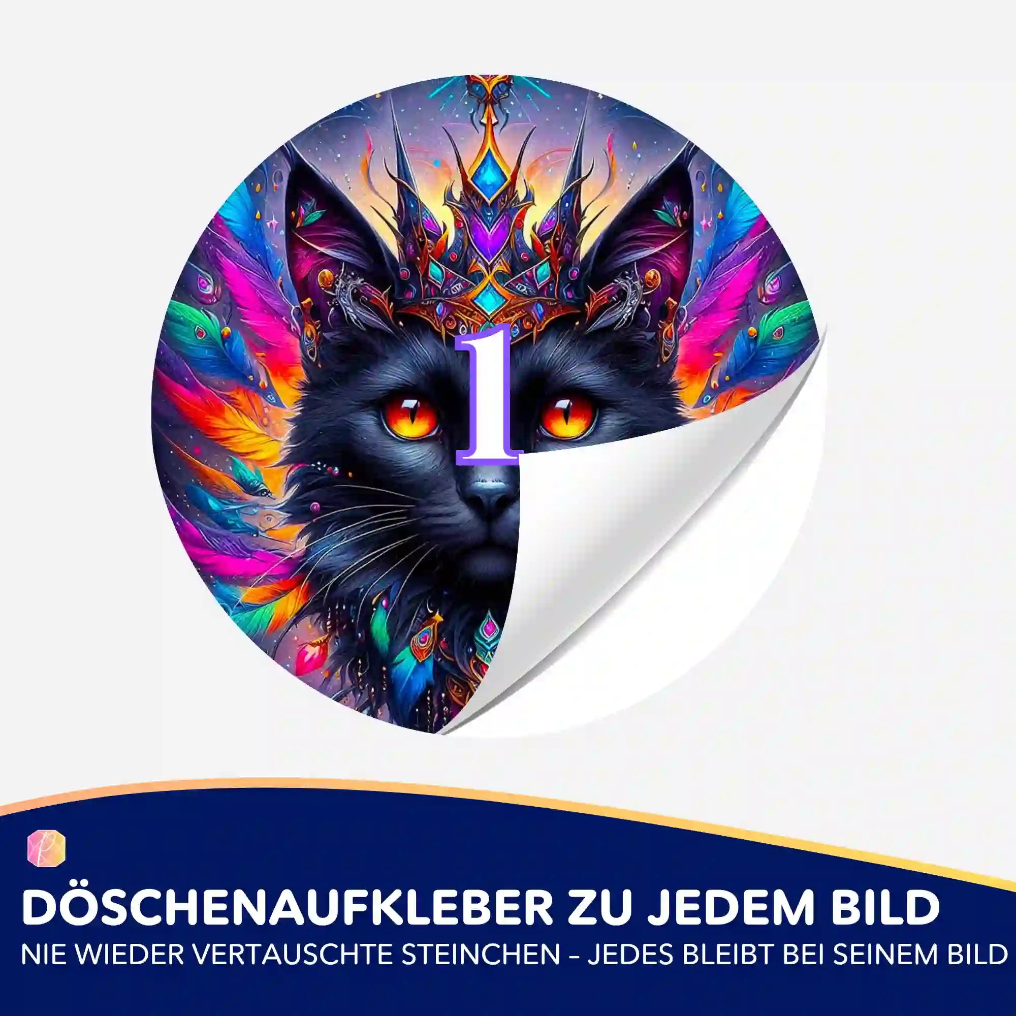 Döschenaufkleber - Mystic colorsplash Cat