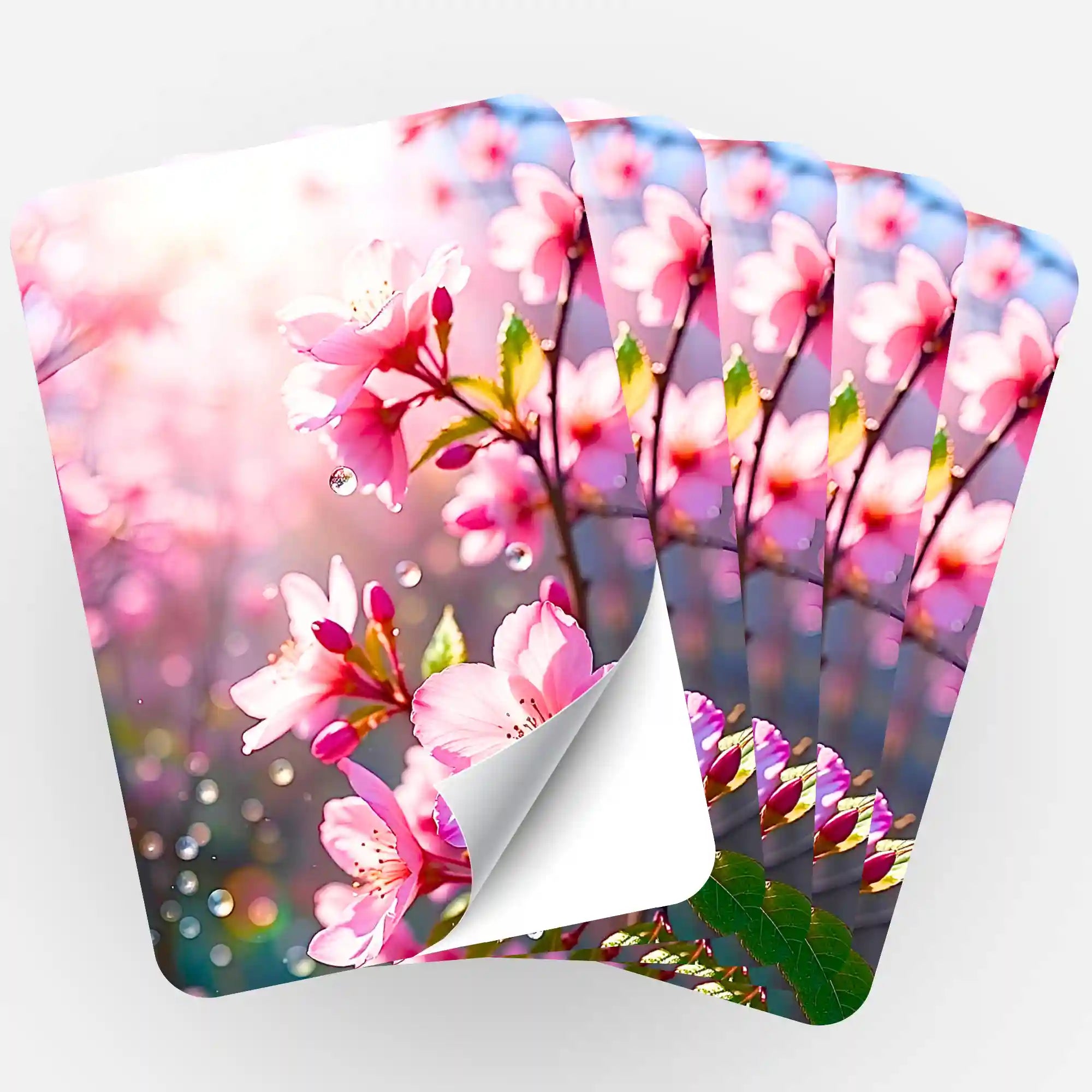 Aufkleber 5er-Set - Zarte Kirschblüten