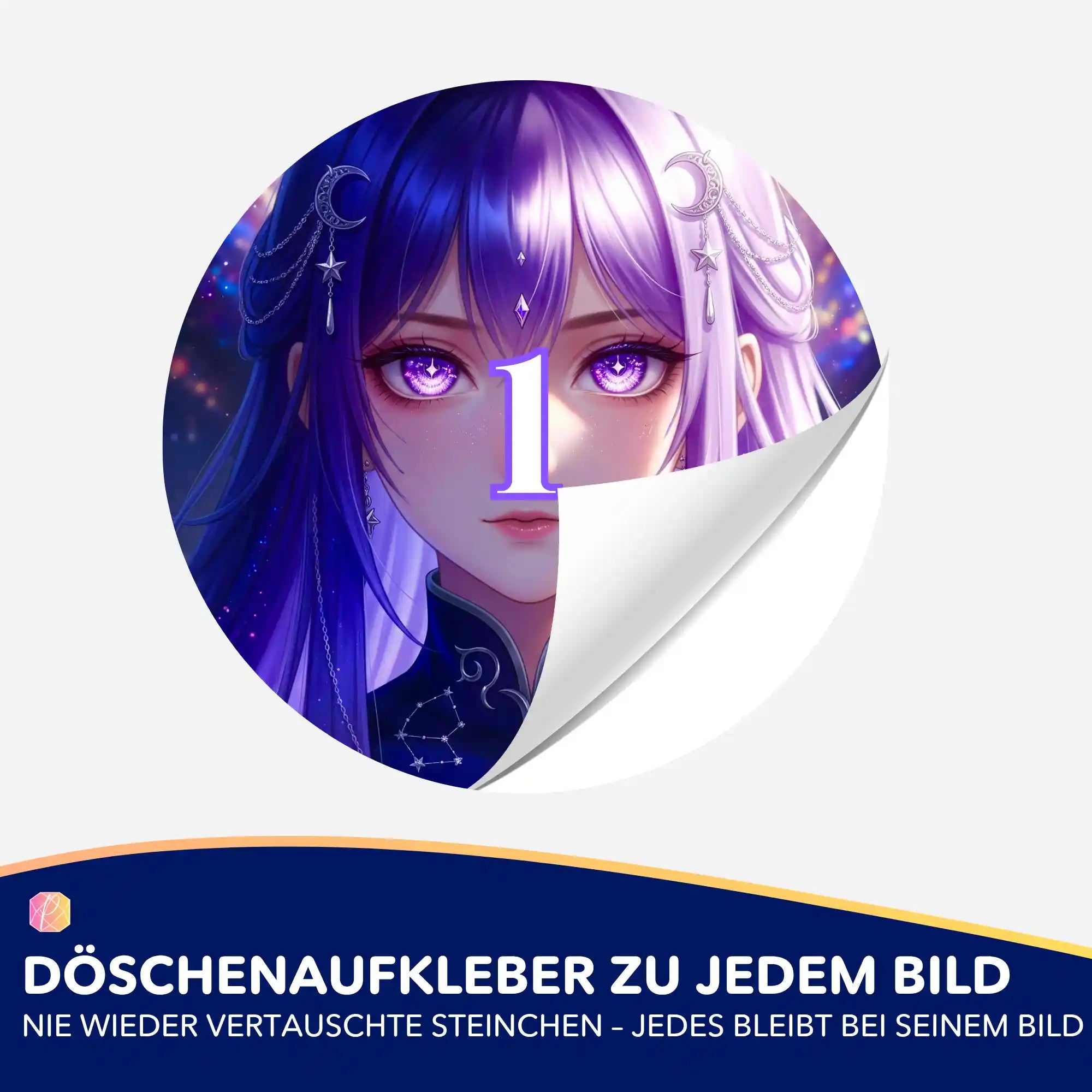 Döschenaufkleber - Purple Moon Star