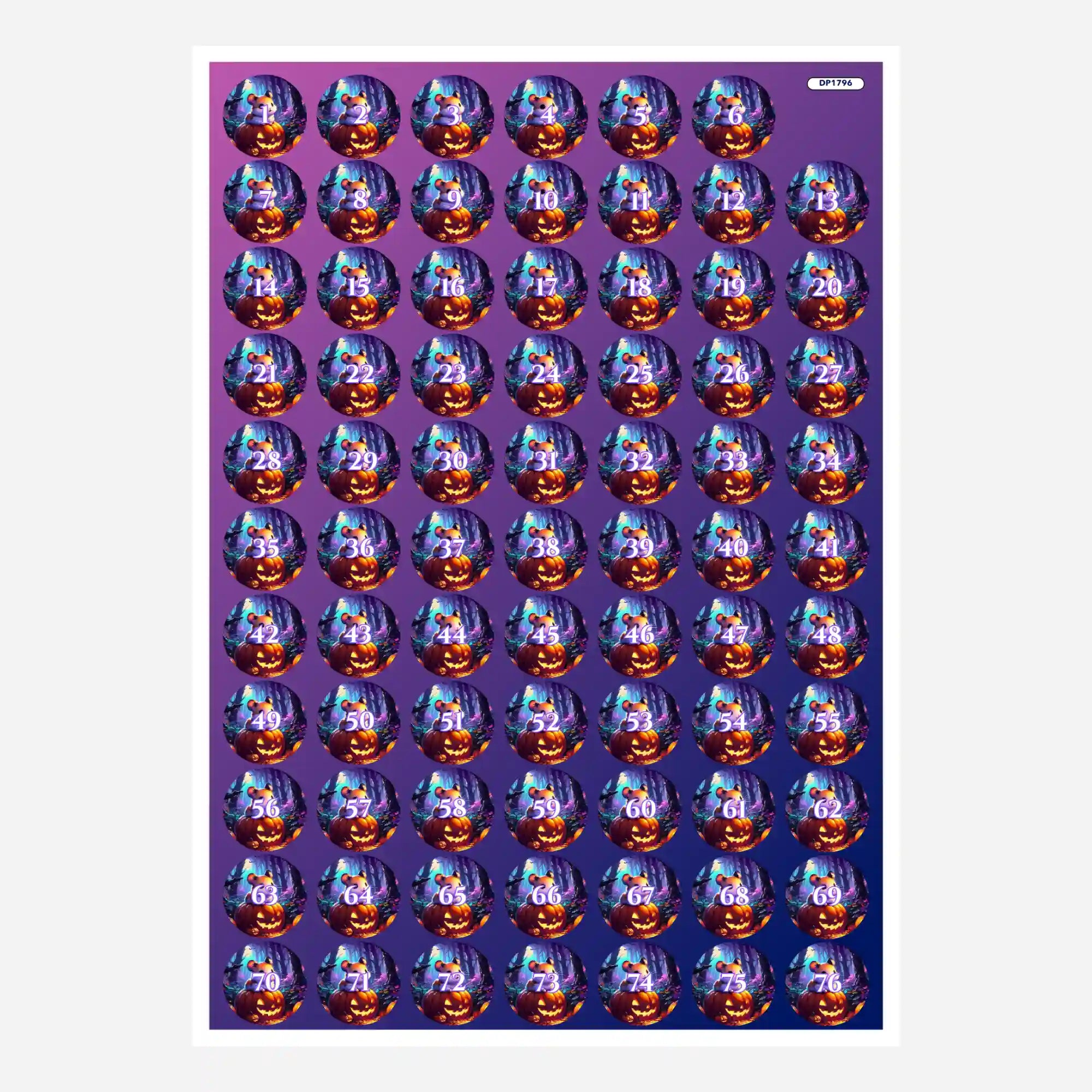 Döschenaufkleber-Set Pumpkin Whispers für Diamond Painting zur übersichtlichen Sortierung der Diamanten.