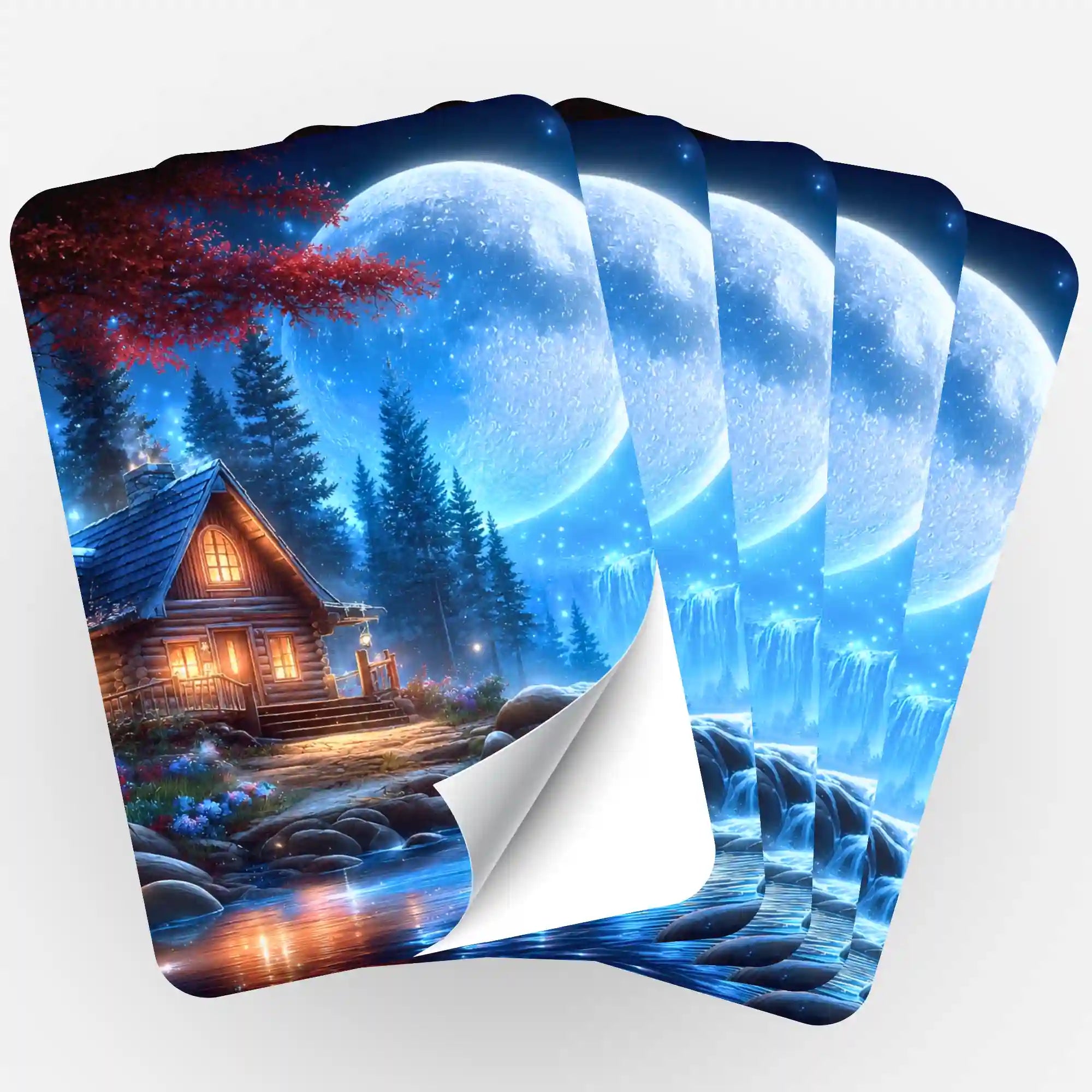 Picmondoo 5er Sticker-Set Wo das Mondlicht wohnt für Diamond Painting und Malen nach Zahlen Organisation