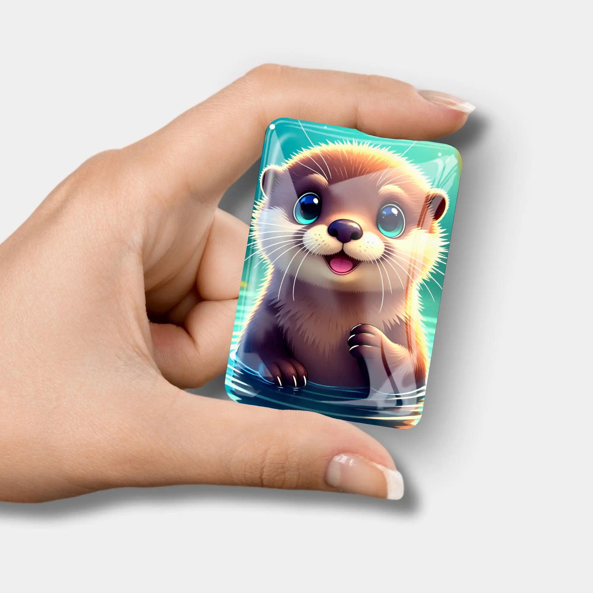Glas Coverminder mit süßem Otter-Motiv als praktisches Zubehör für Diamond Painting Sets von Picmondoo
