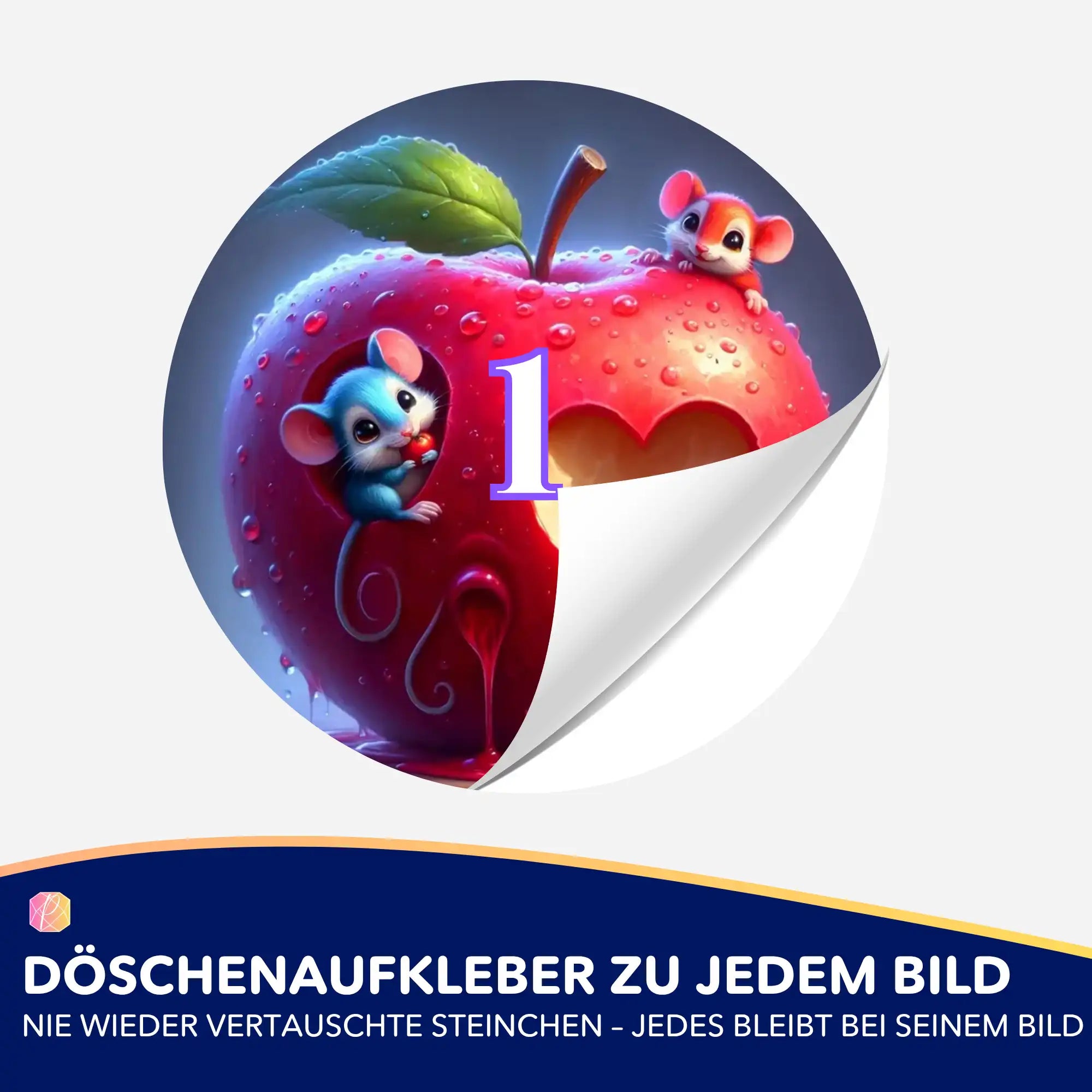 Döschenaufkleber - Liebe im Mäusehaus