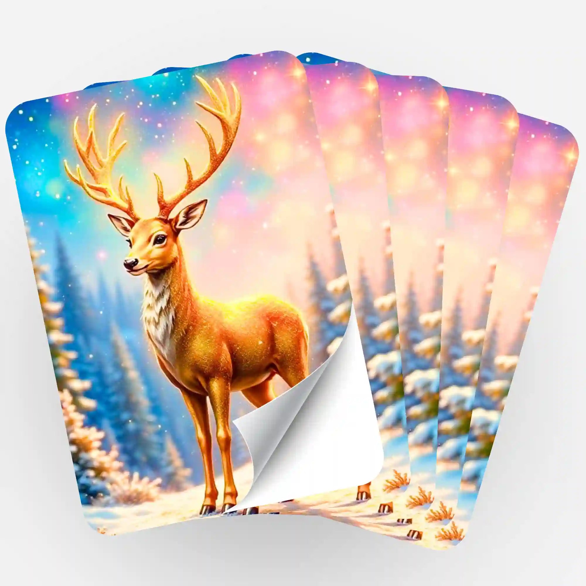 Aufkleber 5er-Set - Golden Hirsch