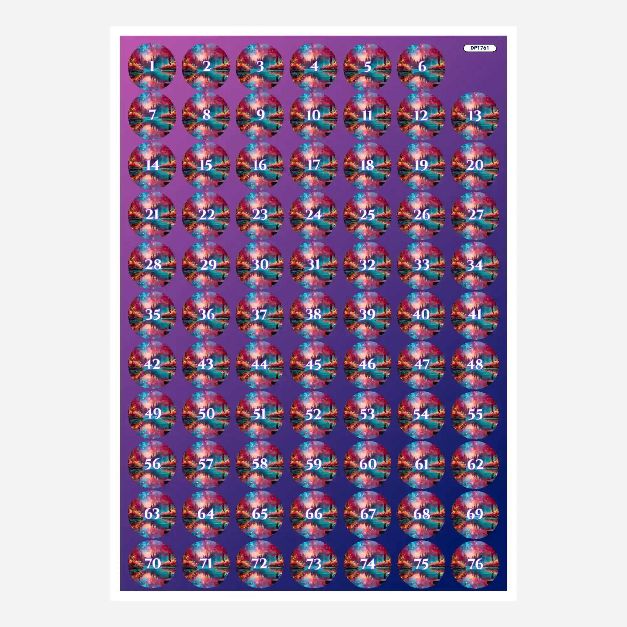 Buntes Diamond Painting Döschenaufkleber Set mit Zahlen zur Sortierung der Diamanten für eine einfache Organisation