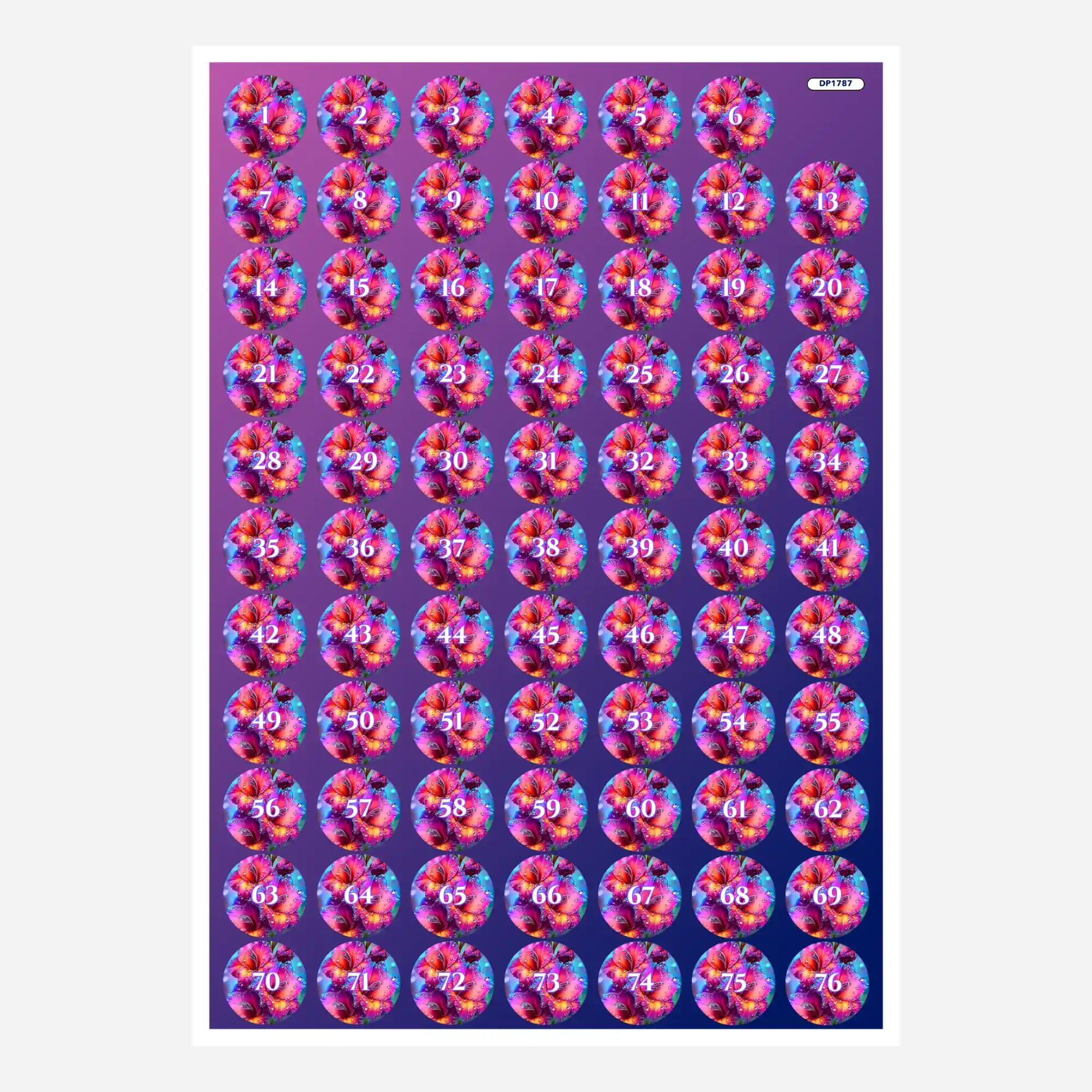 Bunte Diamond Painting Döschenaufkleber mit Blumenmotiv Morgentau zur praktischen Sortierung von Diamanten