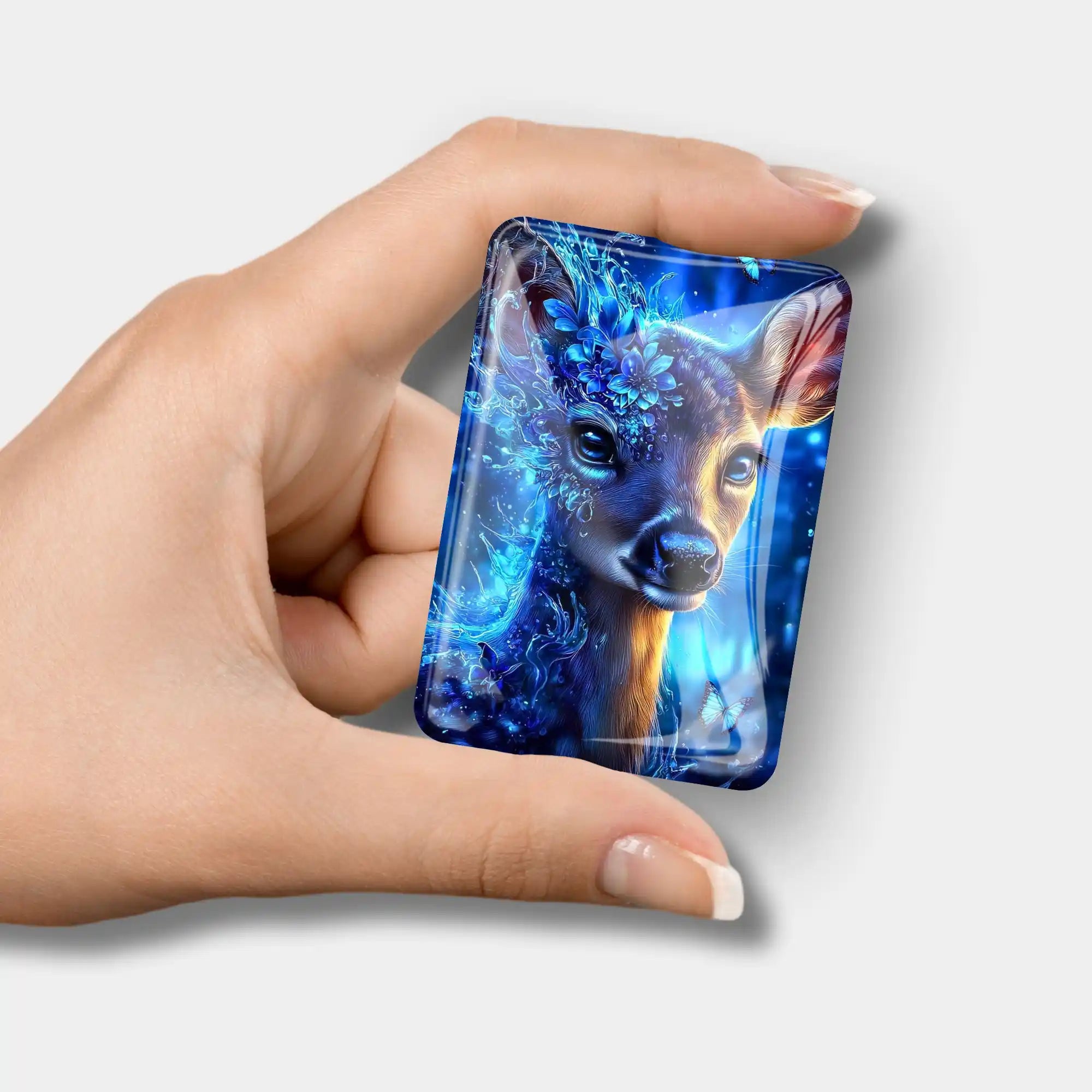 Magischer Coverminder mit Reh-Motiv aus Glas für Diamond Painting Zubehör und Diamanten Painting Projekte