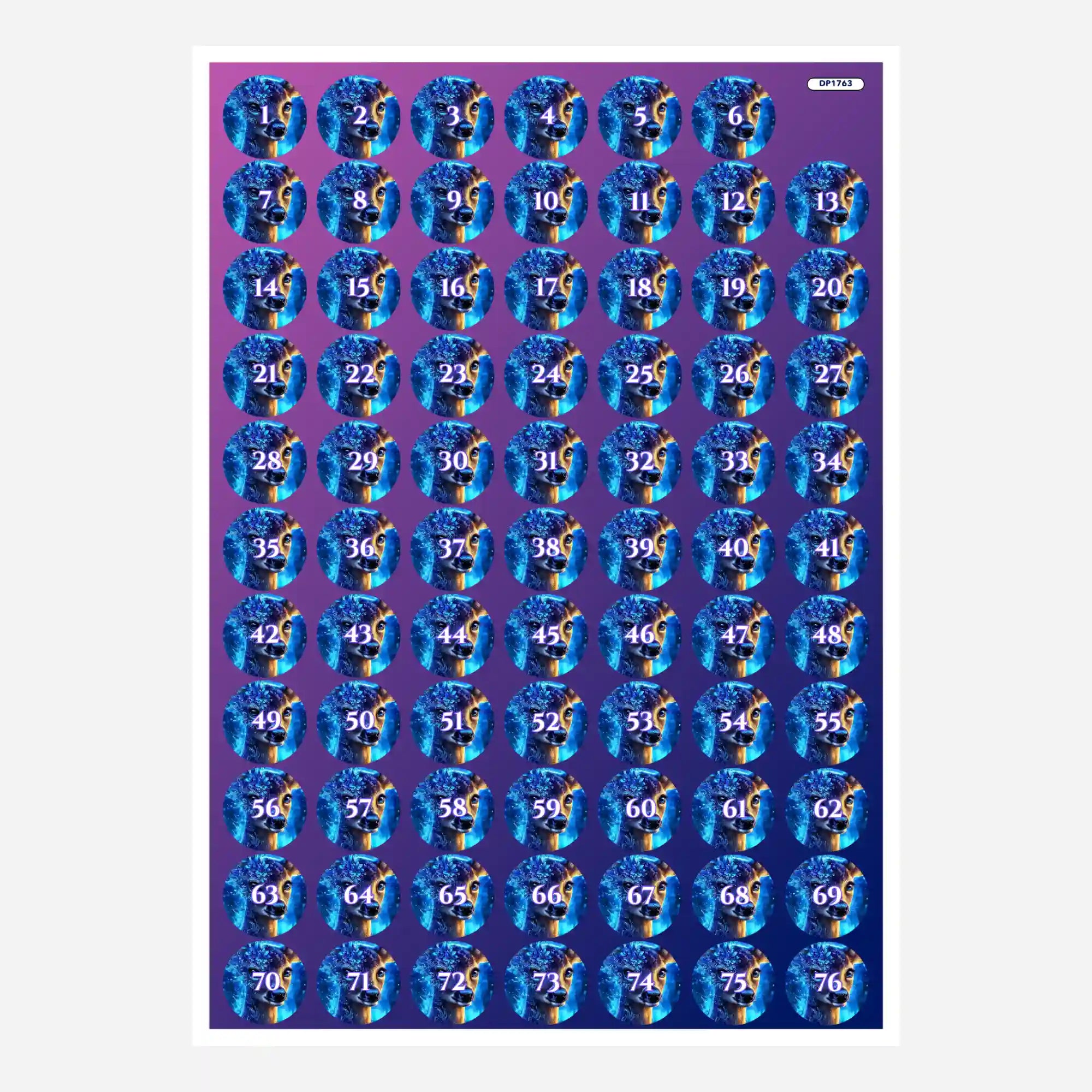 Bunte Diamond Painting Döschenaufkleber mit Tiermotiv Hüterin des Herzens zur Kennzeichnung von Diamanten