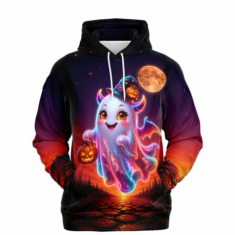 Dreamer Hoodie mit niedlichem Halloween Geist Motiv, Kürbissen und Vollmond Design für Fans kreativer Kunst