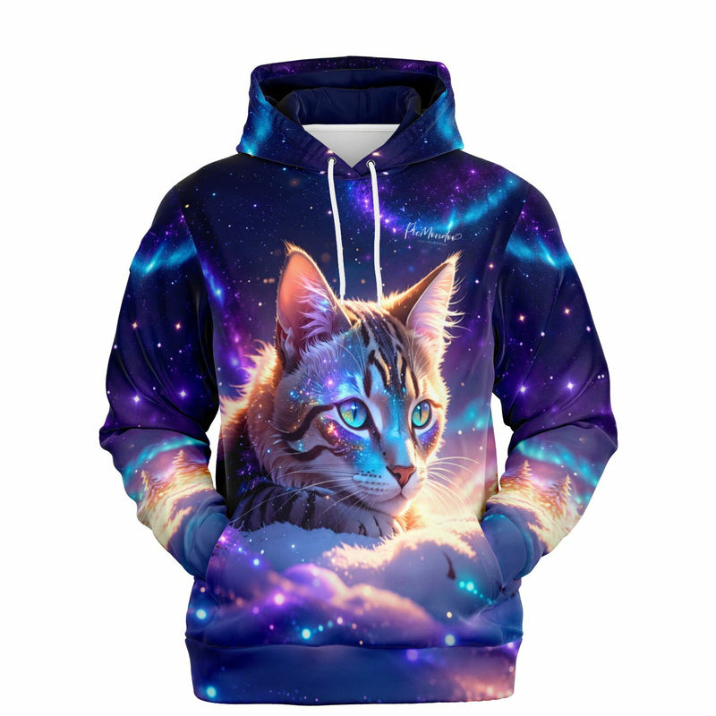 Dreamer Hoodie Samtpfote mit leuchtendem Katzenmotiv im Weltraum-Design für Fans von Diamond Painting und Kreativität