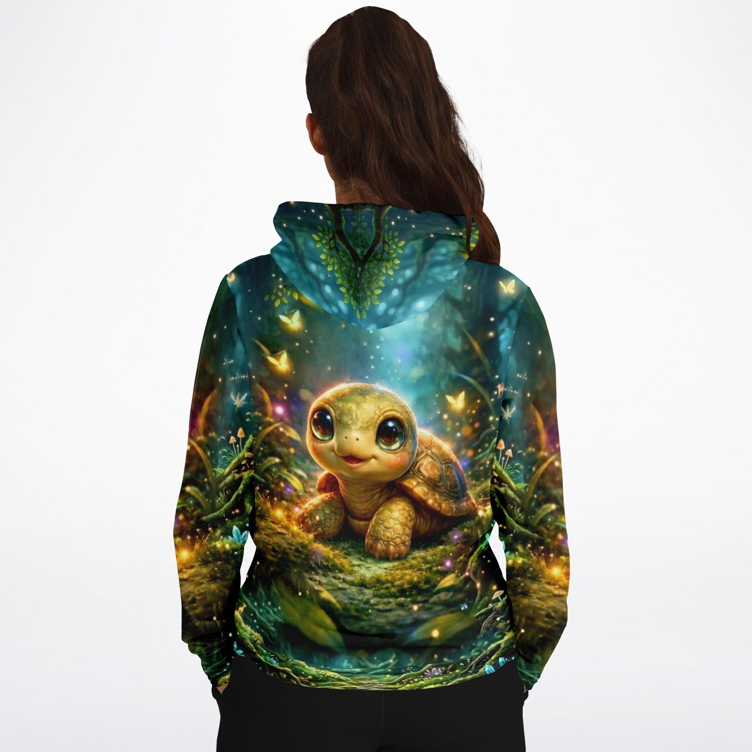 Dreamer Hoodie mit niedlichem Schildkröten-Motiv, inspiriert von magischen Diamond Painting und Malen nach Zahlen Welten.