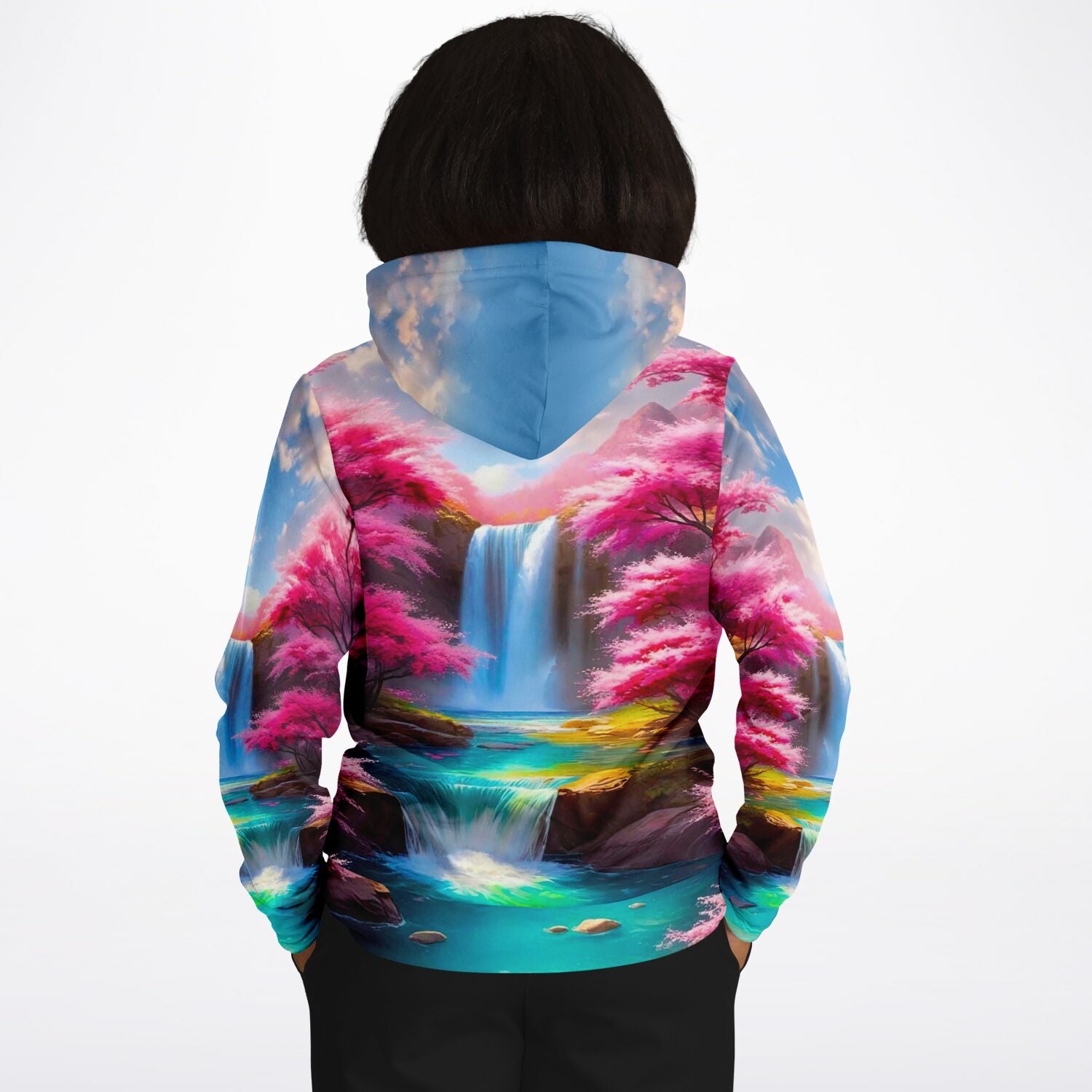 Dreamer Hoodie - Kirschblüten am Wasserfall