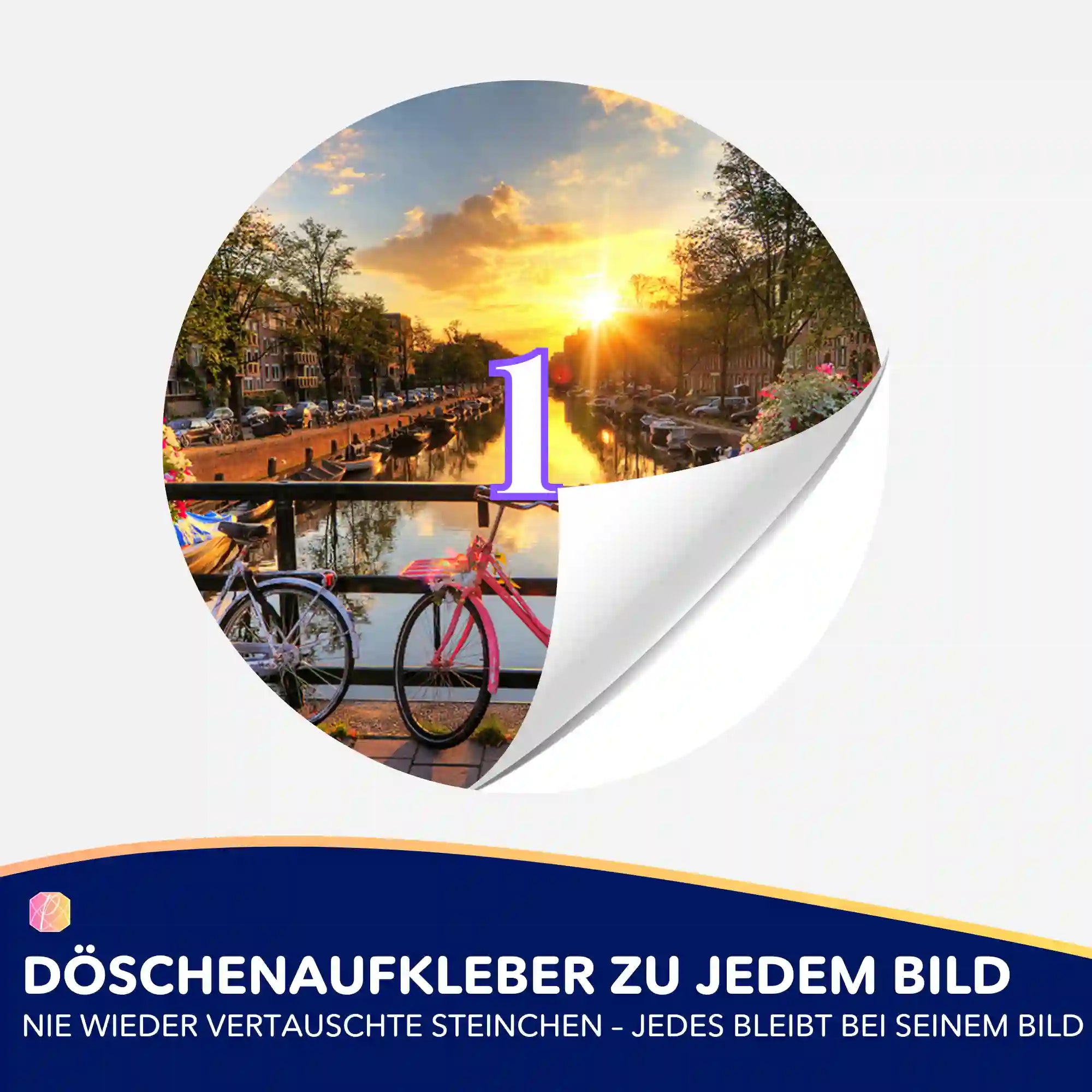 Döschenaufkleber - Sonnenuntergang in Amsterdam