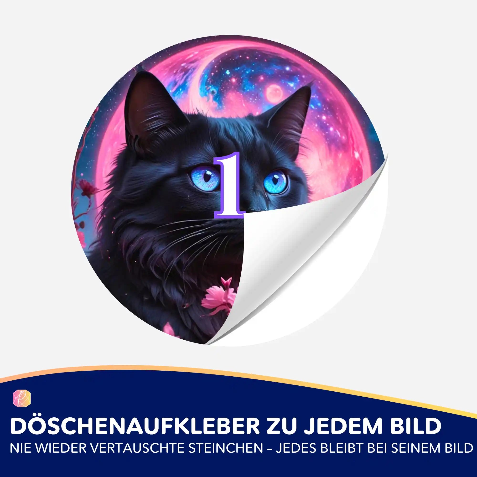 Döschenaufkleber mit Katzenmotiv für Diamond Painting Zubehör zur geordneten Aufbewahrung der Diamanten.