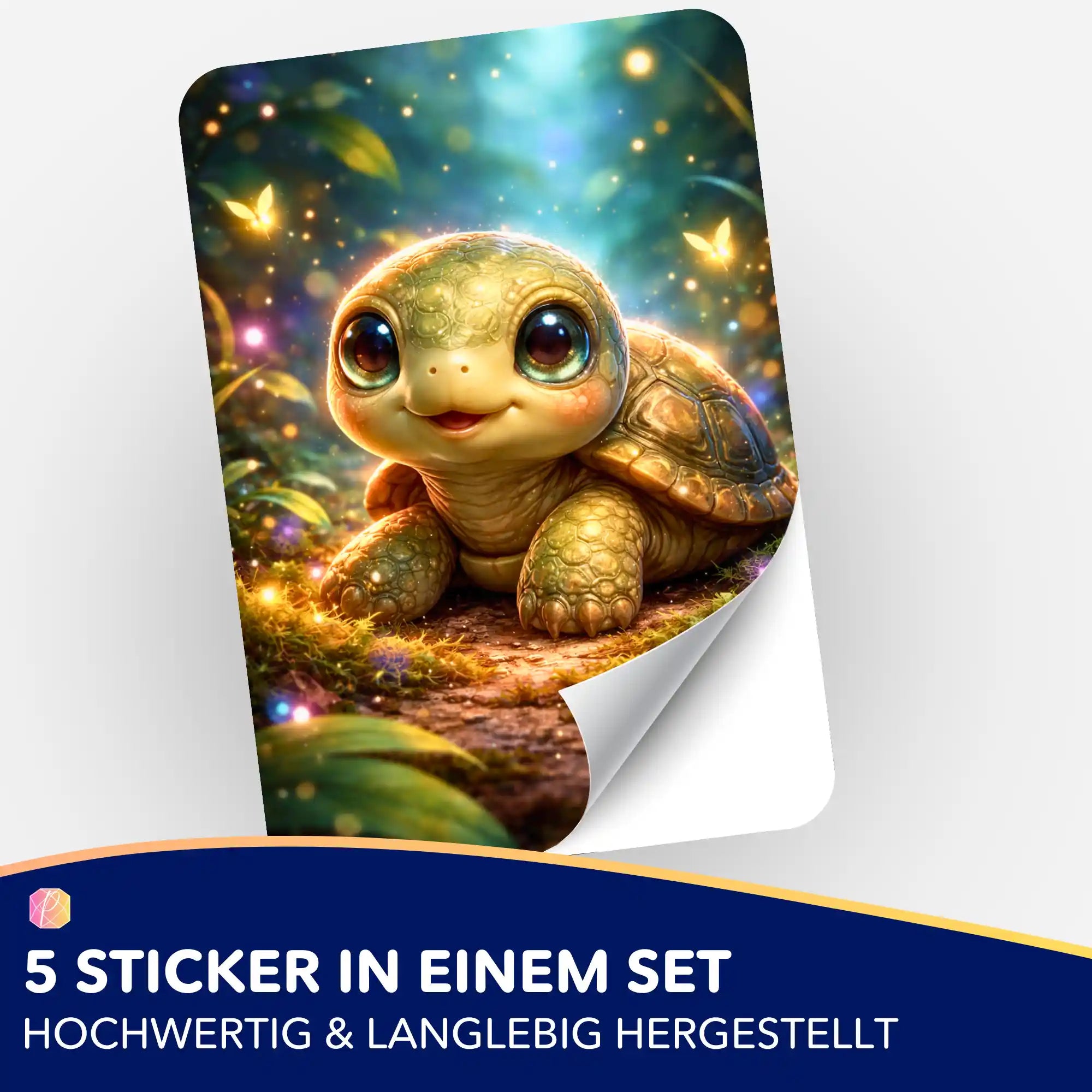 5er-Set Aufkleber mit niedlicher Schildkröte für Diamond Painting Zubehör und Organisation von Picmondoo