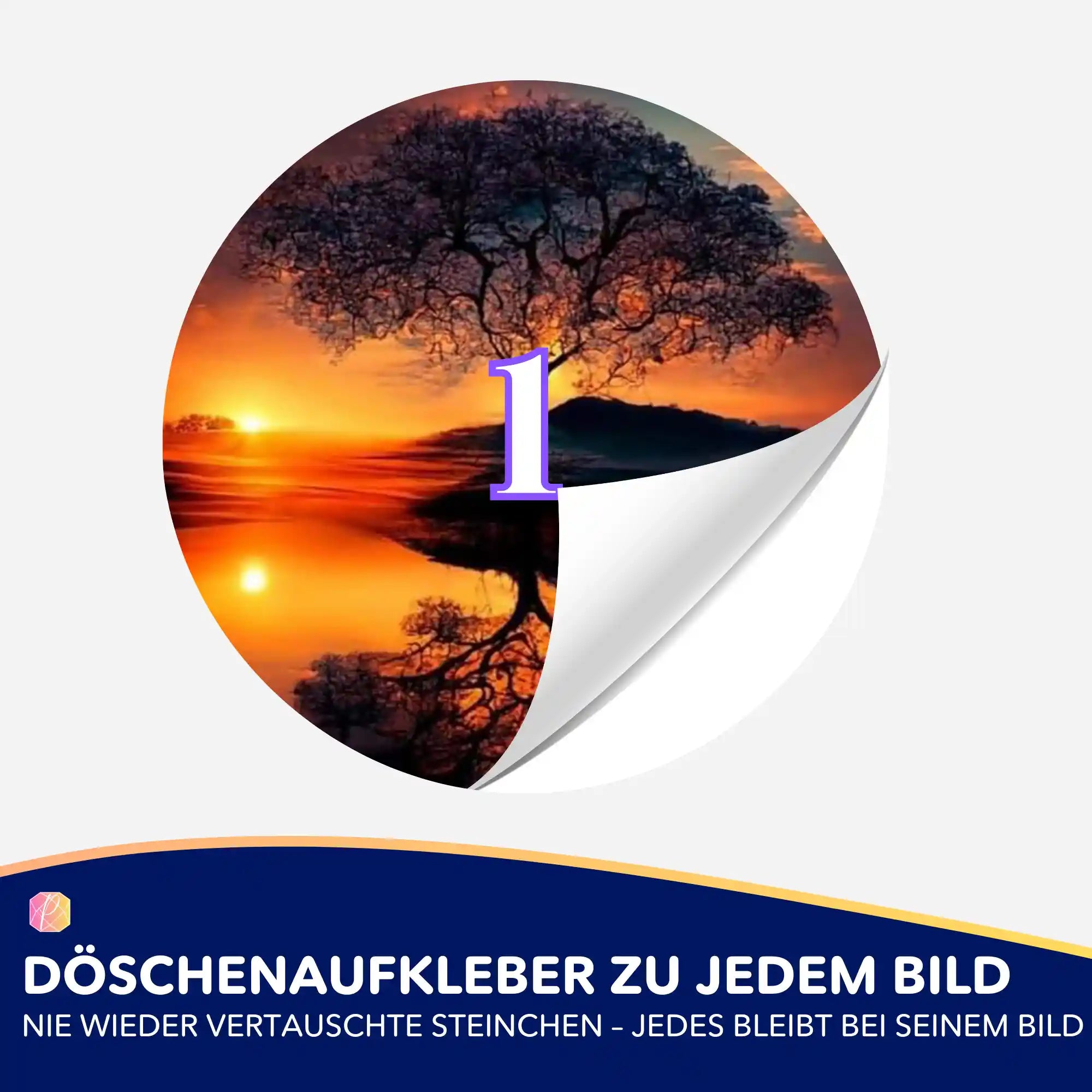 Döschenaufkleber - Baum im Sonnenuntergang