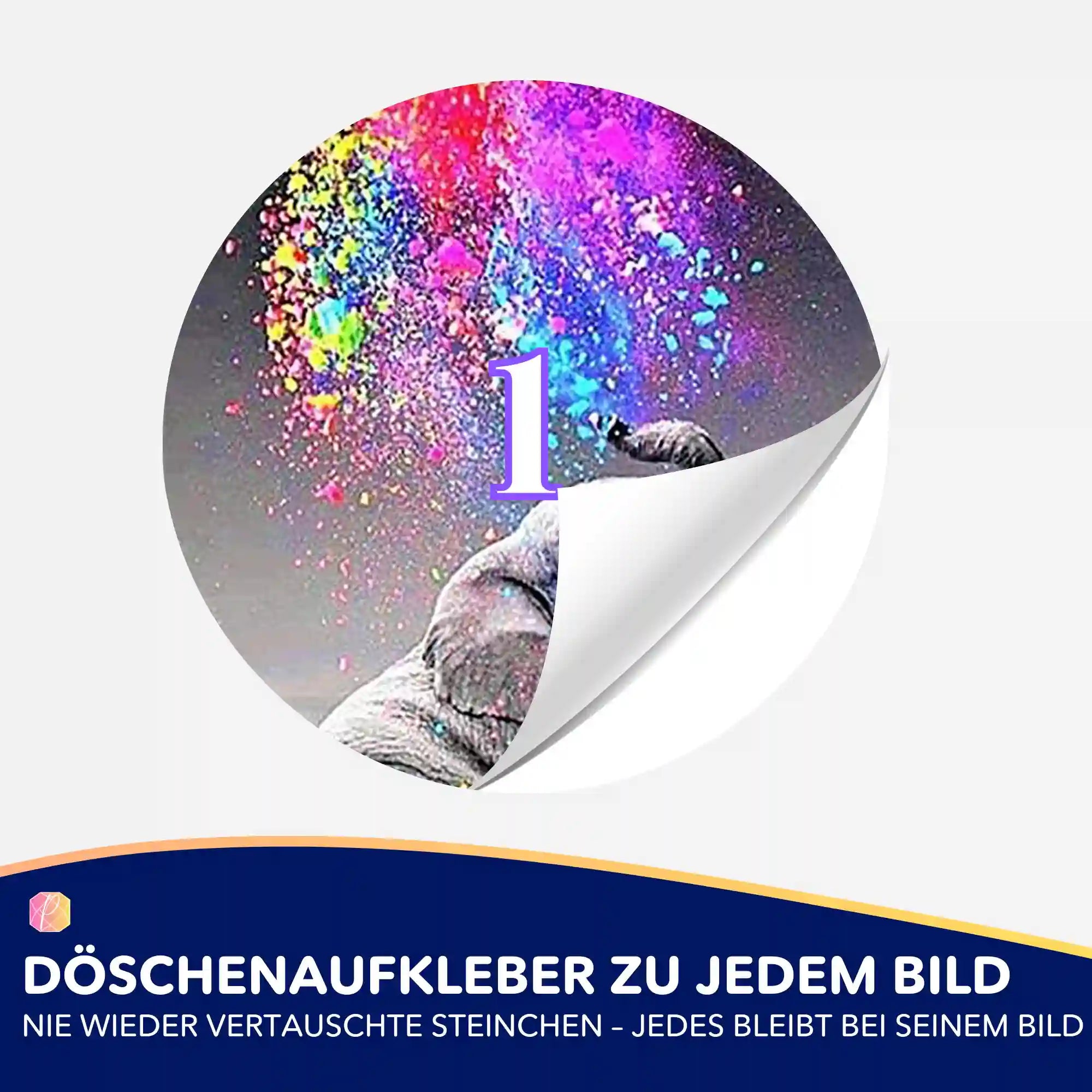 Döschenaufkleber - Elefant "Farbenspiel"