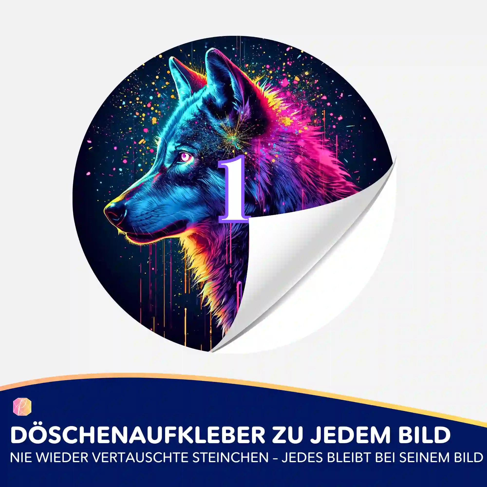 Döschenaufkleber - Krafttier Wolf: Klarheit & Instinkt