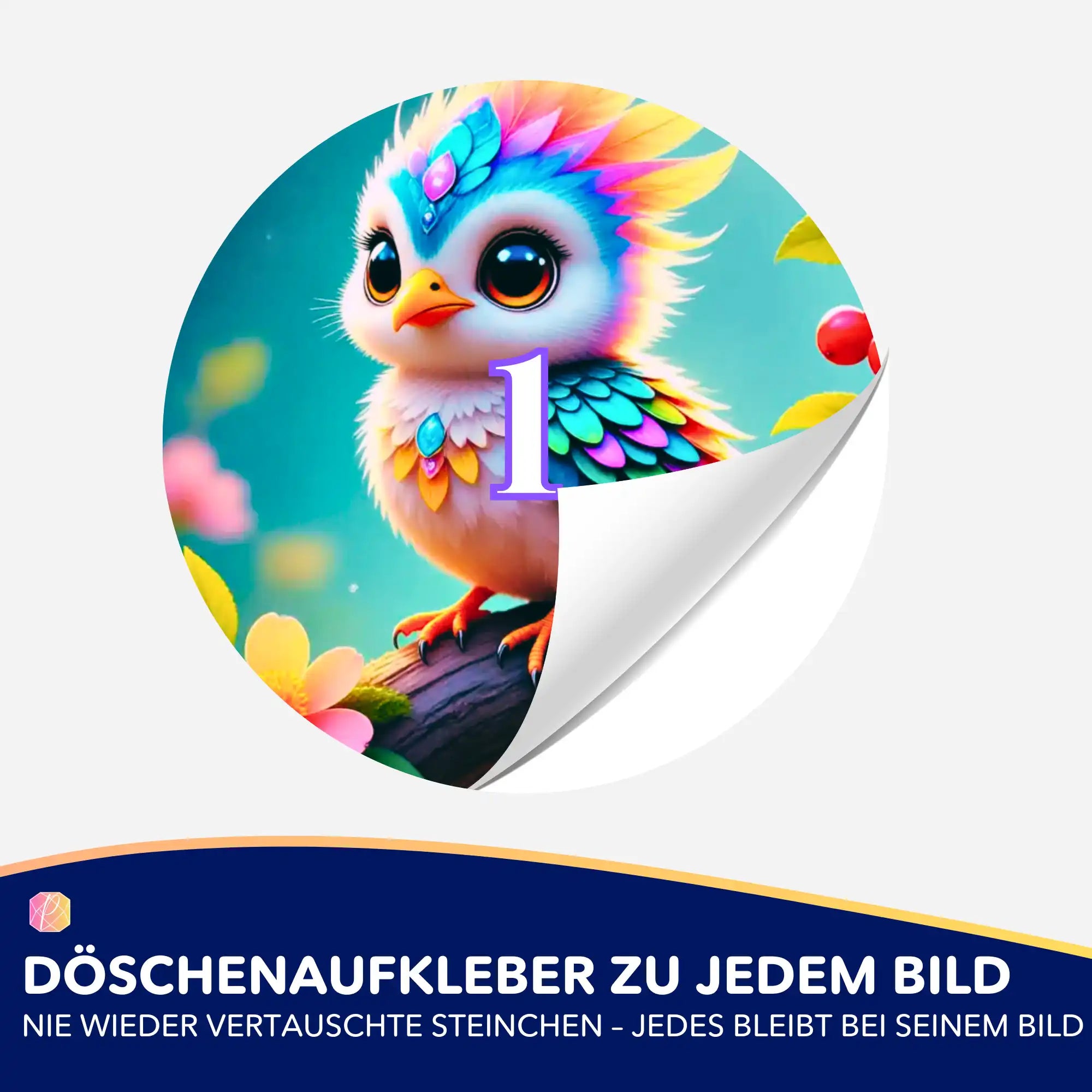 Bunter Farbenkind-Döschenaufkleber mit Tiermotiv für Diamond Painting Zubehör zur Ordnung der Diamanten
