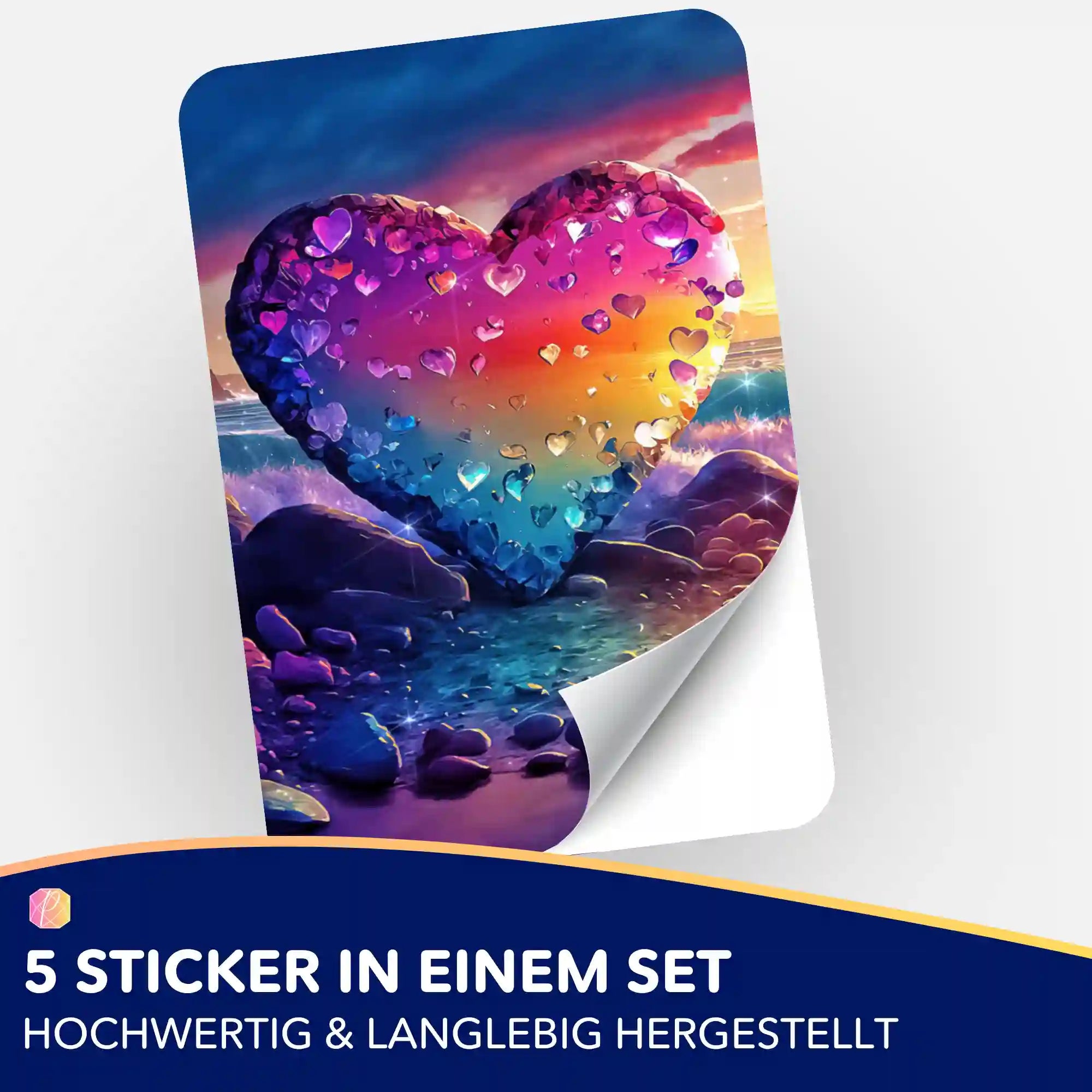 Aufkleber 5er-Set - Heart of Glitter
