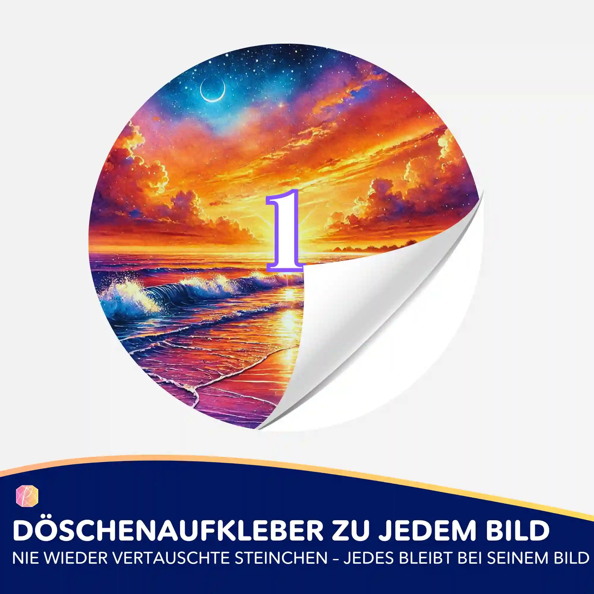 Döschenaufkleber - Zwischen Sonne und Sterne