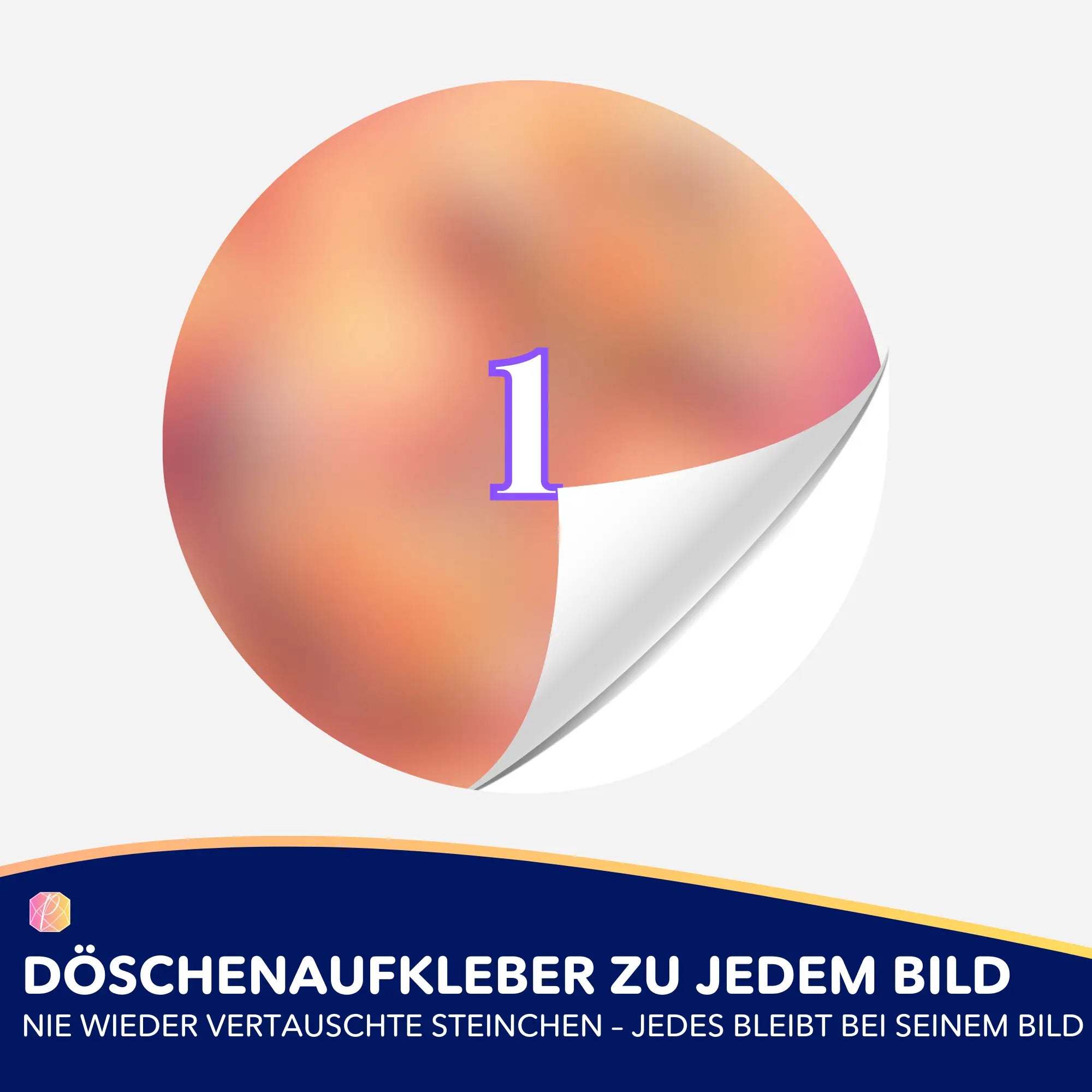 Sommerlicher Döschenaufkleber mit Nummerierung zur Organisation des Diamond Painting Zubehörs und perfektem Steinchen-Sorting