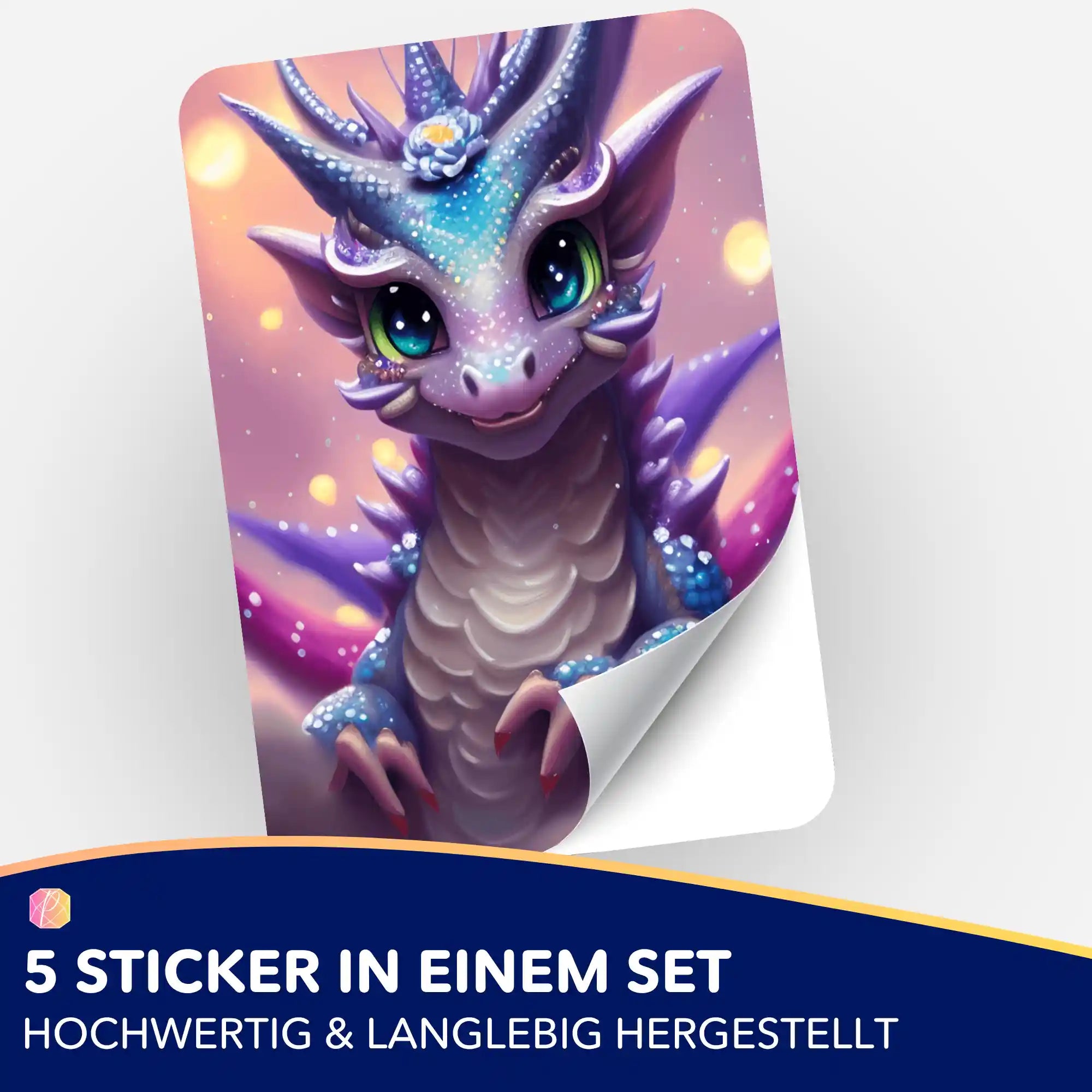 Aufkleber 5er-Set - Cute Dragon