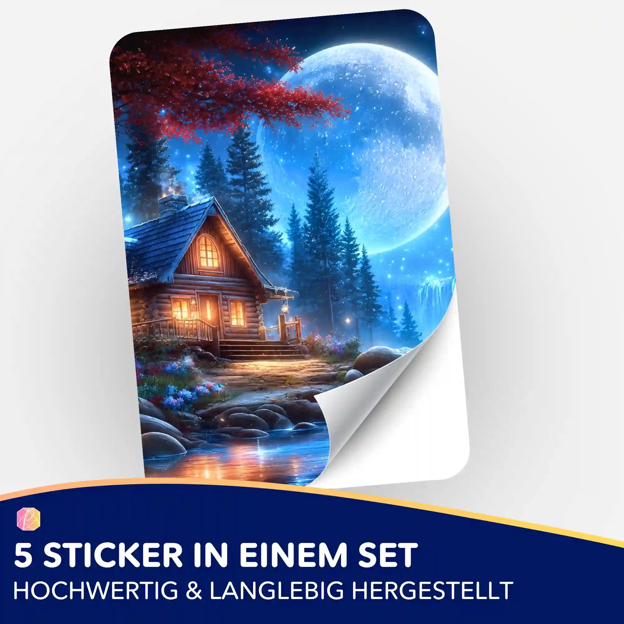 Picmondoo Sticker-Set Wo das Mondlicht wohnt für Diamond Painting Zubehör und Organisation