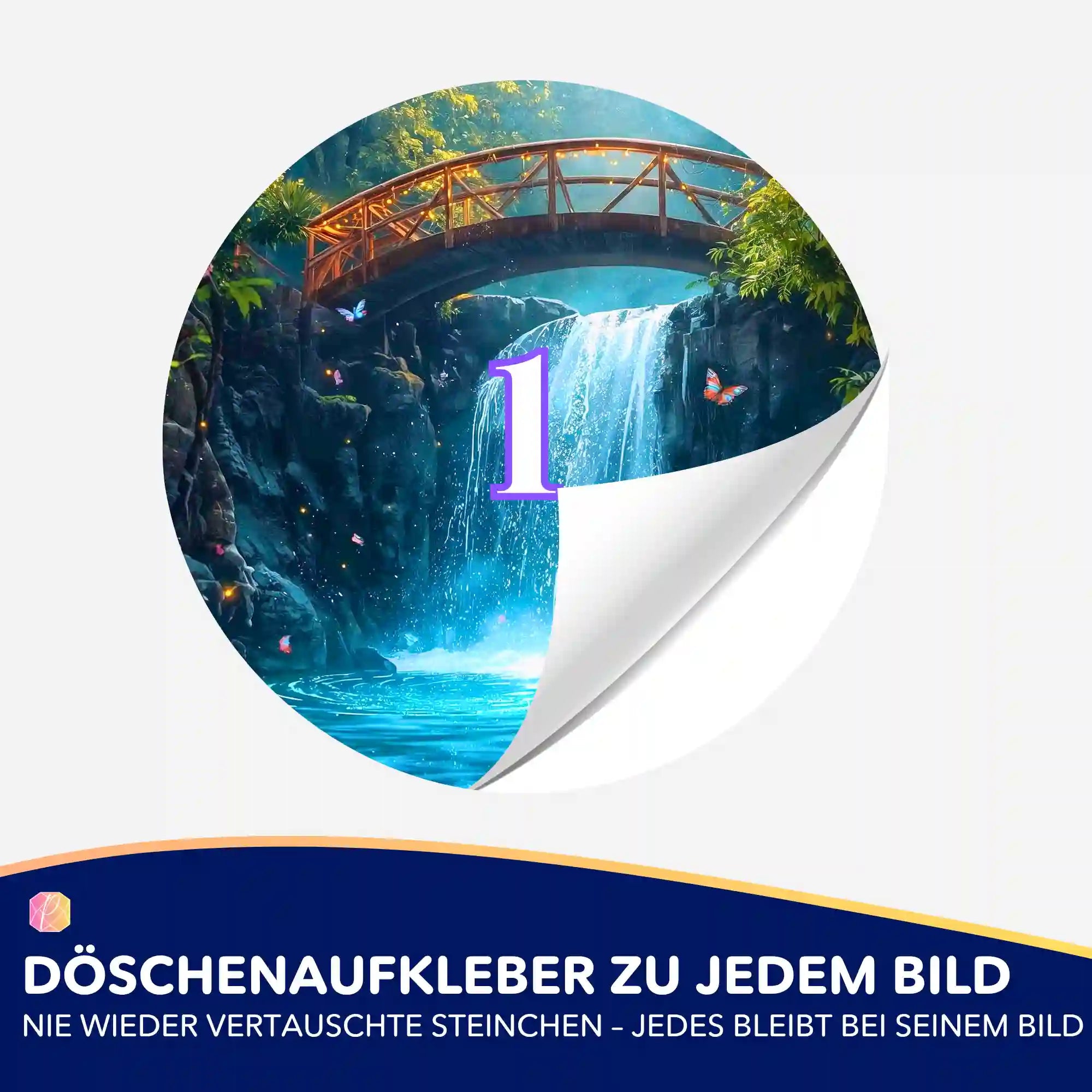 Döschenaufkleber mit Motiv Brücke der Träume für Diamond Painting Aufbewahrung zur einfachen Steinchen-Sortierung