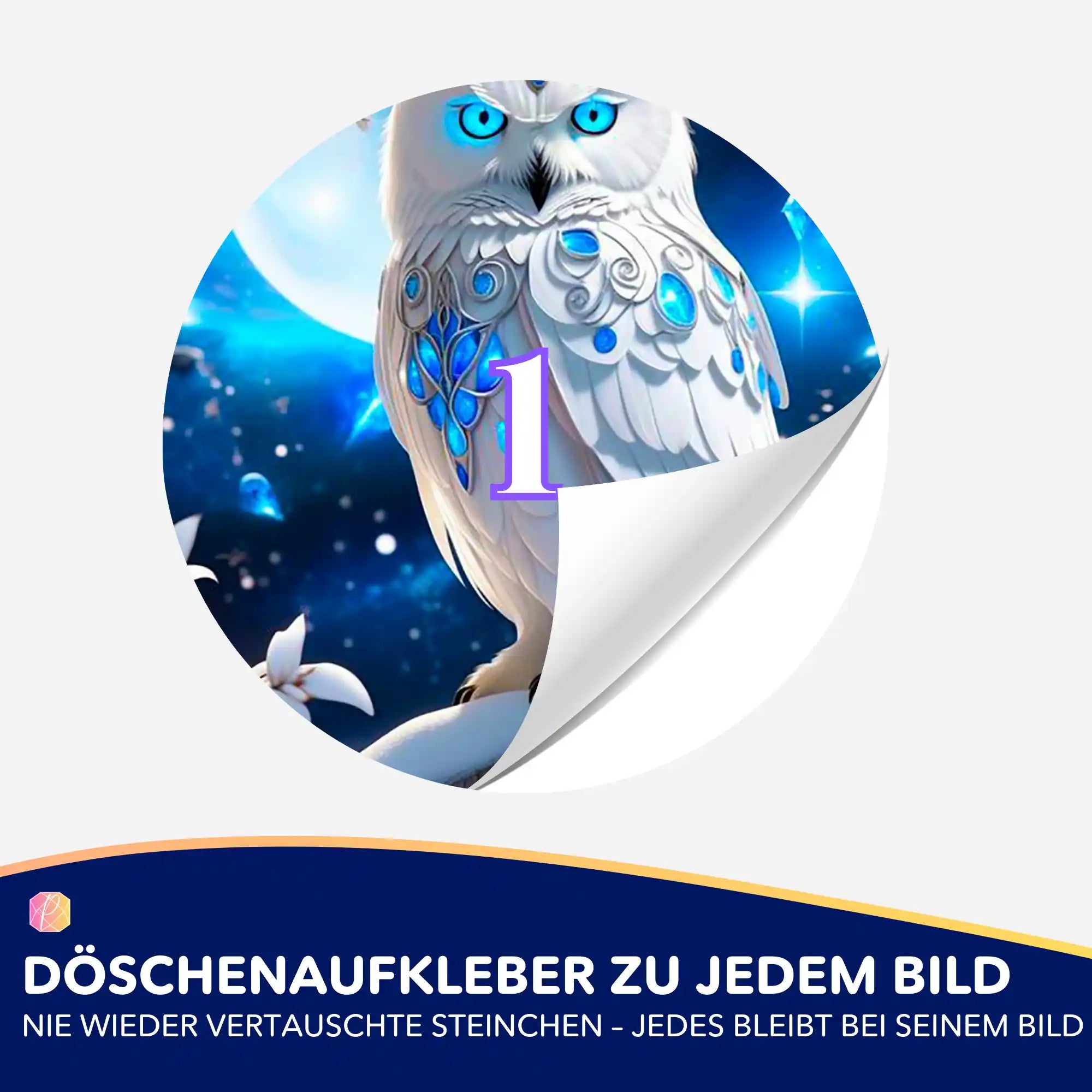 Döschenaufkleber - Blue Eyes Owl