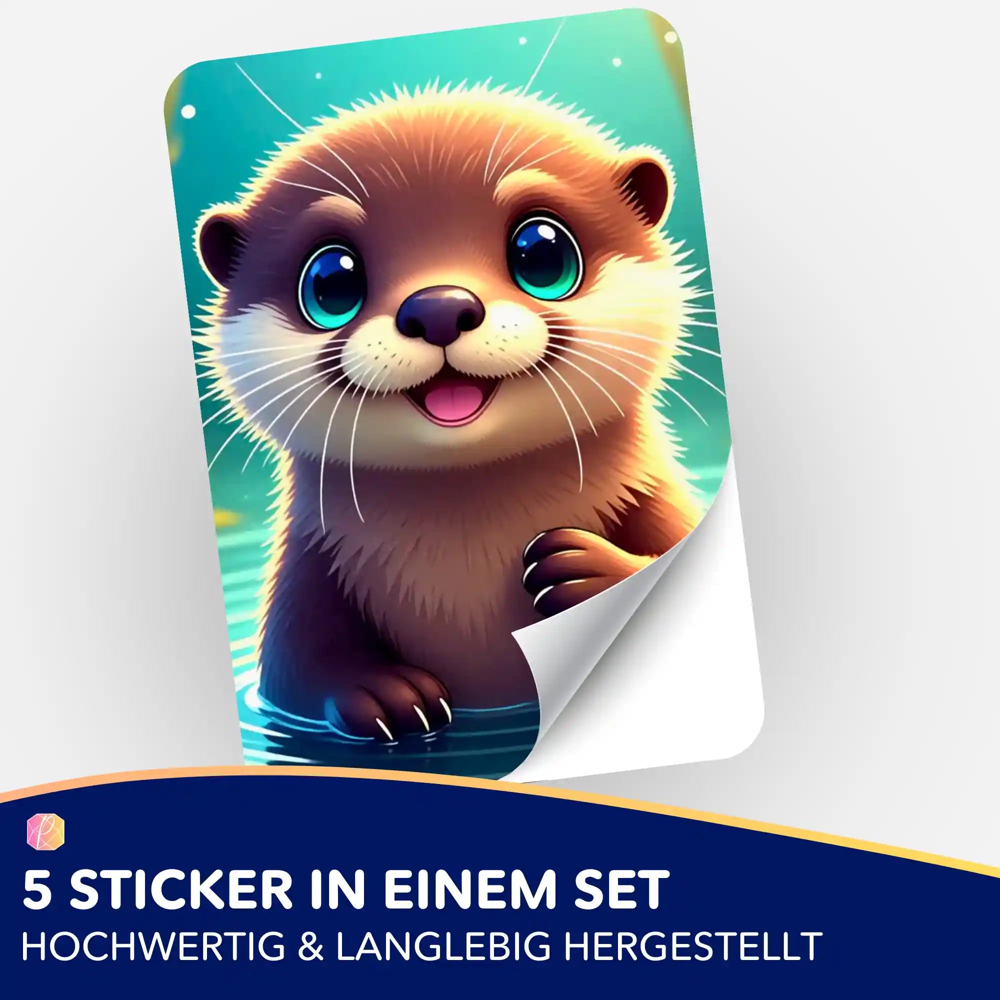 Süßer Otter-Sticker aus dem Picmondoo Diamond Painting Set zur Organisation von Bastelprojekten