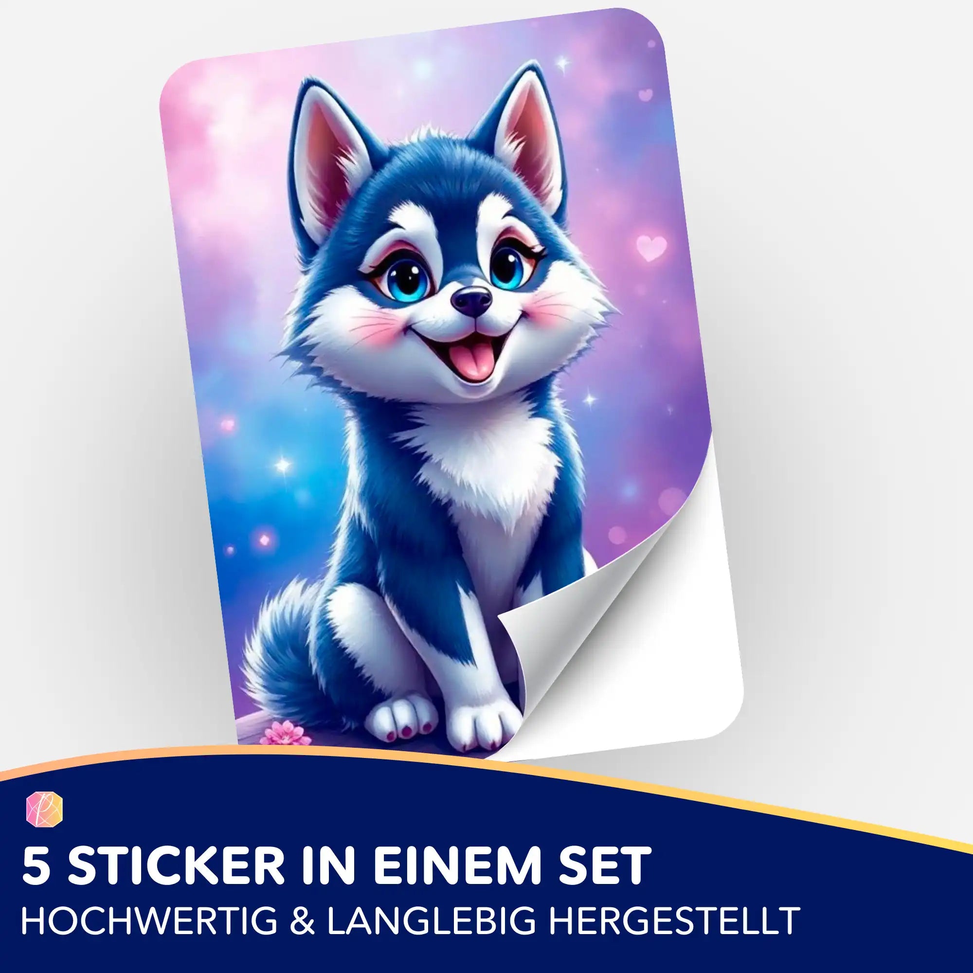 Aufkleber 5er-Set - Husky Happy
