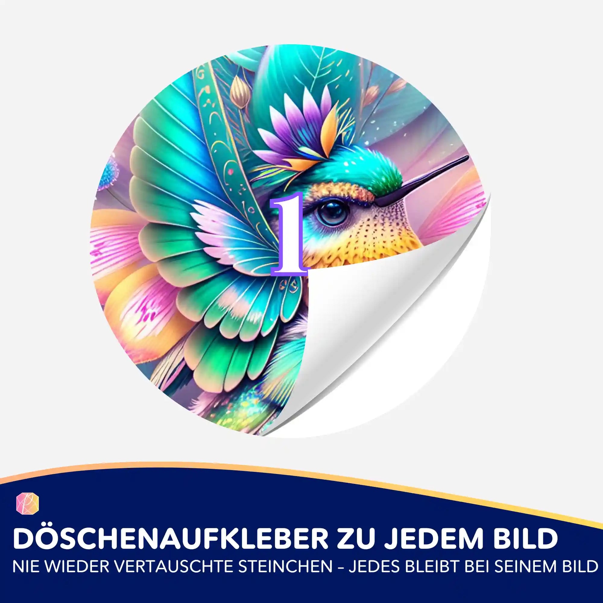 Döschenaufkleber - Kolibri im Blütenkelch