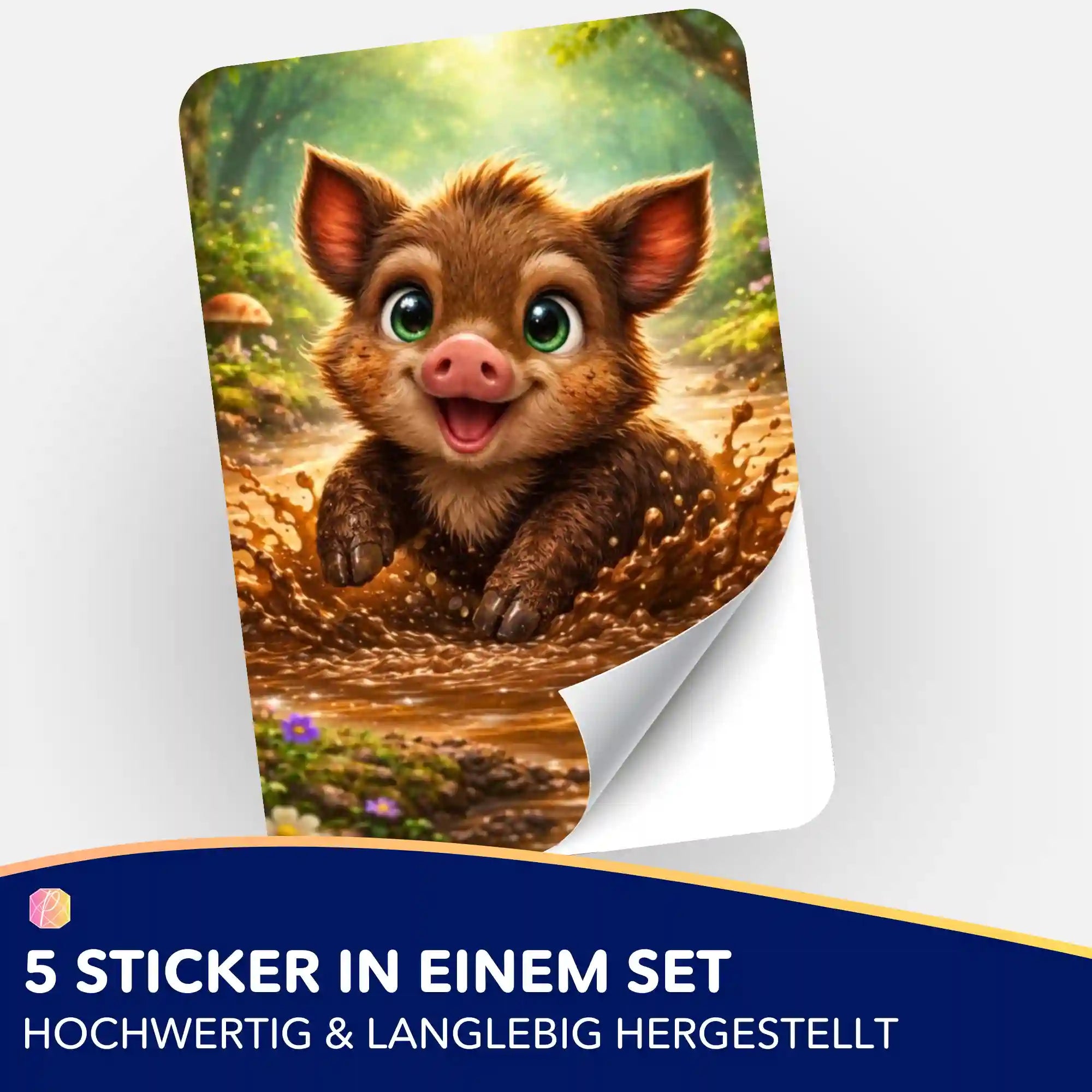 Picmondoo Pfützenglück Sticker aus dem 5er-Set als Zubehör für Diamond Painting und Malen nach Zahlen Dekoration