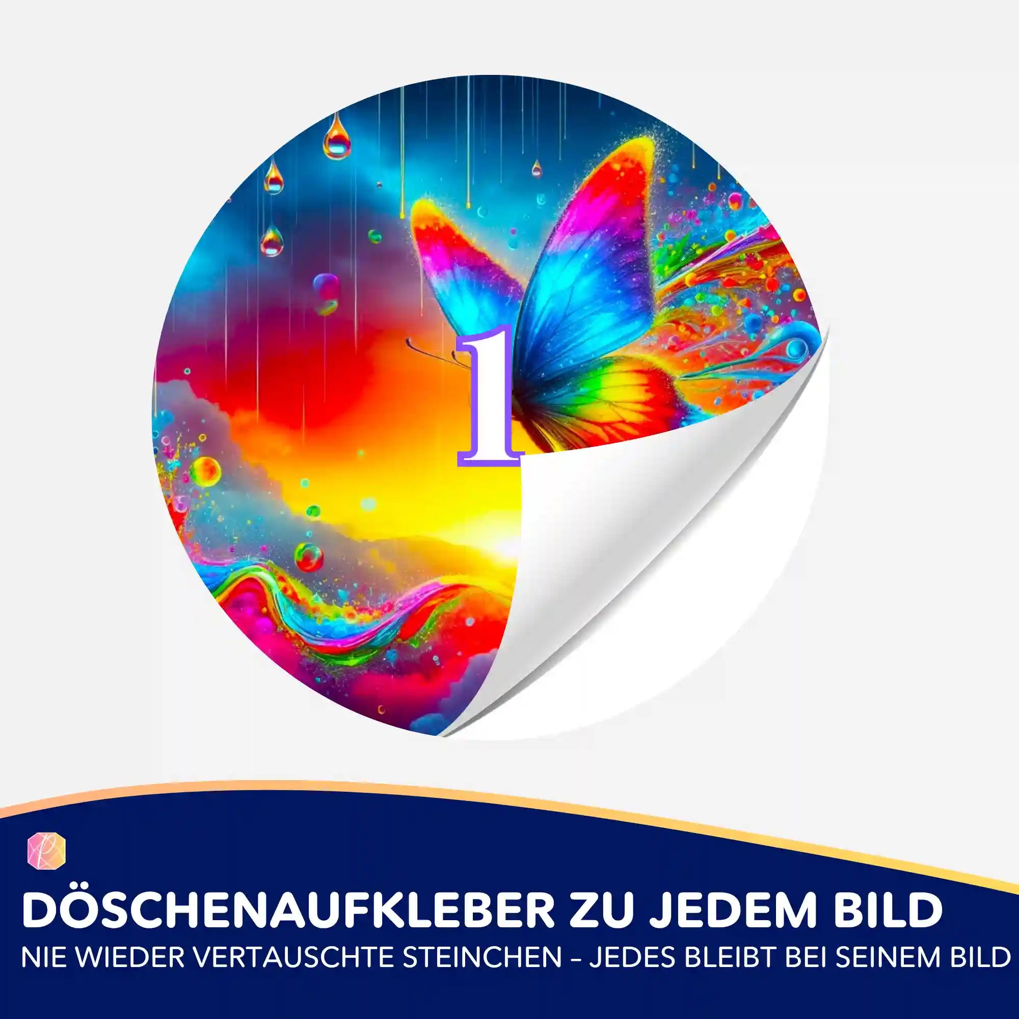 Döschenaufkleber - Schmetterlinge im Regenbogenfluss