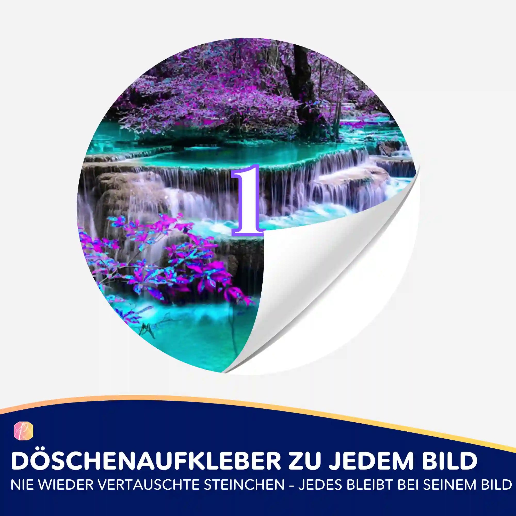 Döschenaufkleber - Die Ruhe des Wasserfalles