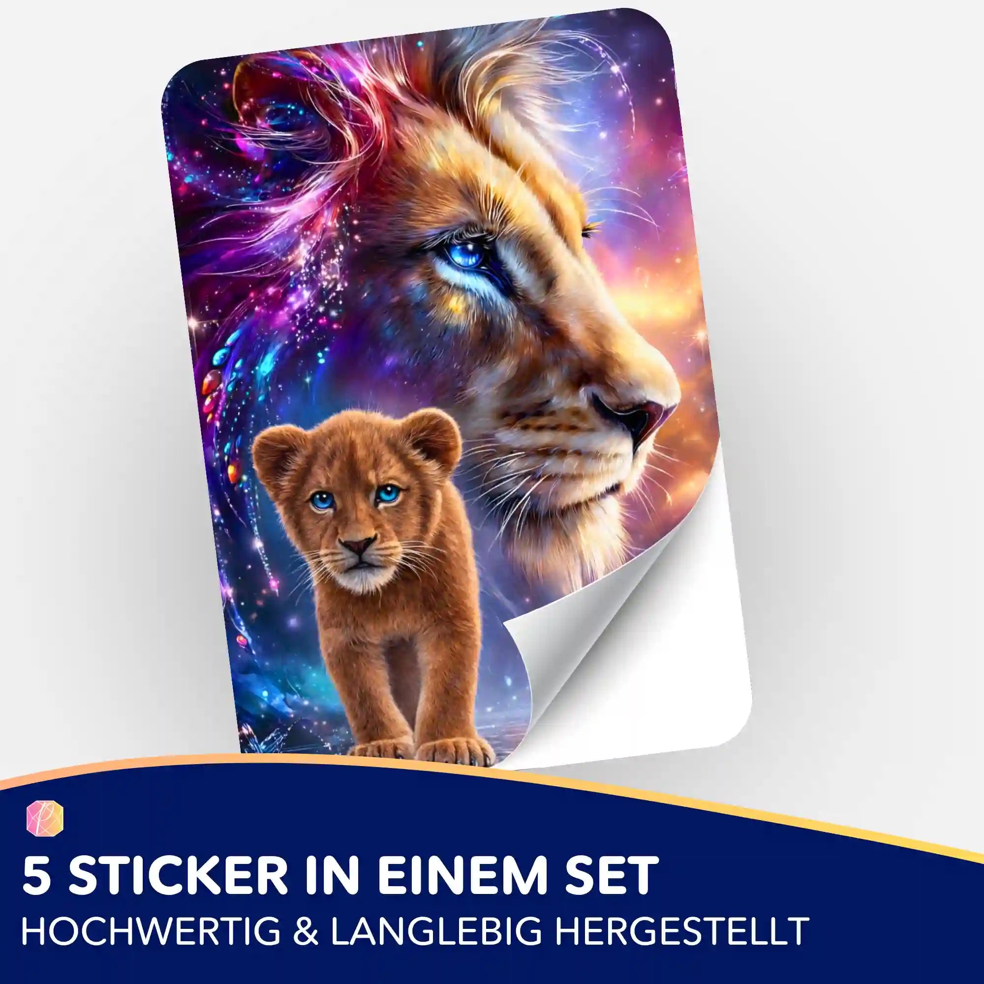Picmondoo 5er-Aufkleber-Set mit Löwen-Motiv für Diamond Painting oder Malen nach Zahlen Organisation