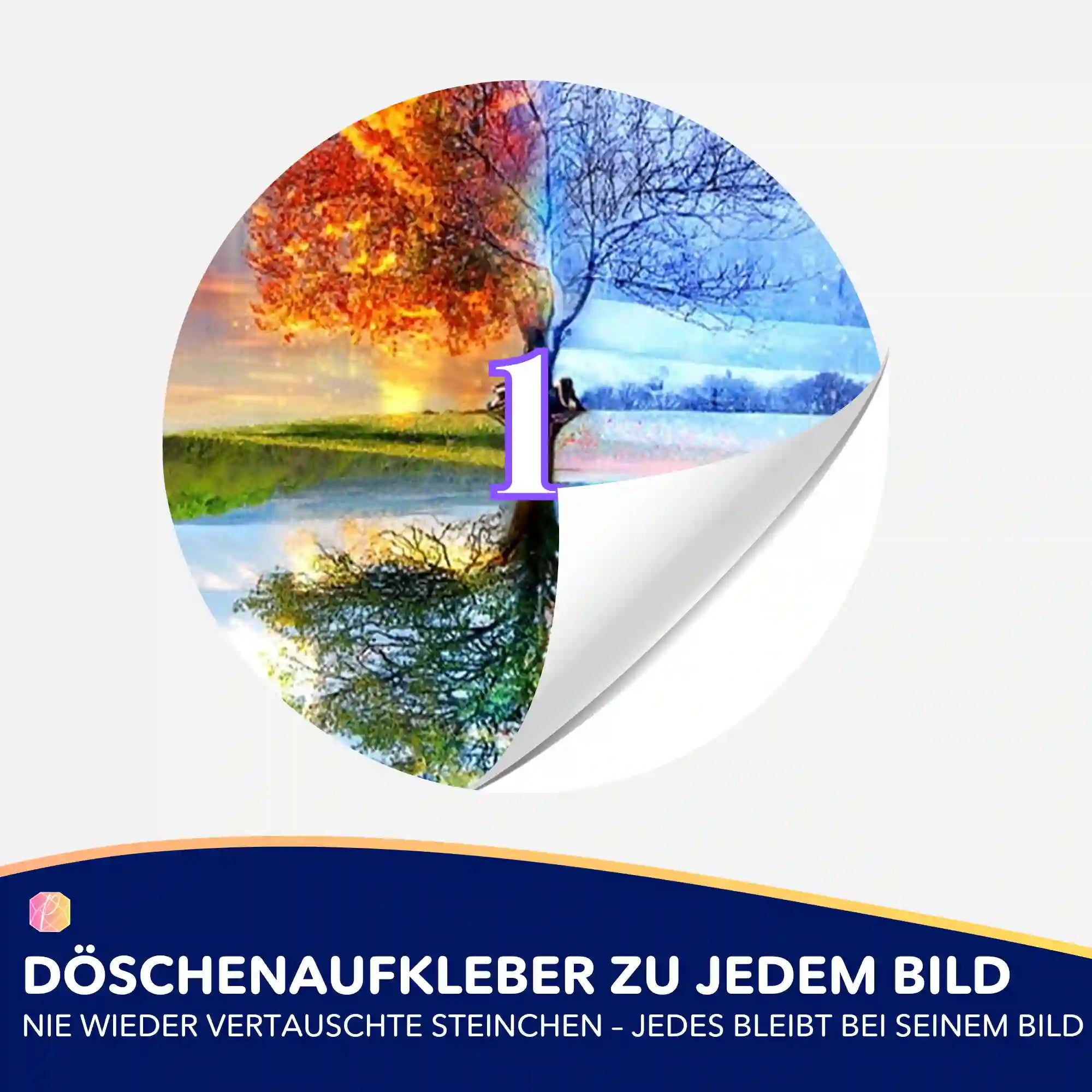 Döschenaufkleber - Baum der 4 Jahreszeiten MINI