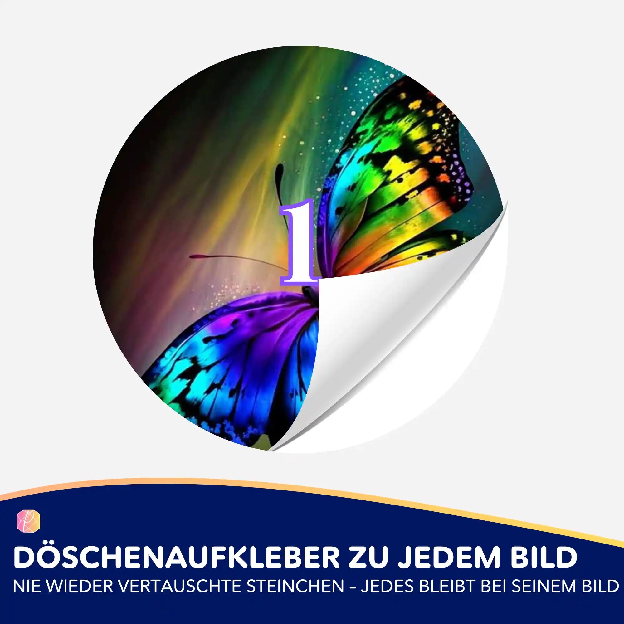 Döschenaufkleber - Bunter Schmetterling
