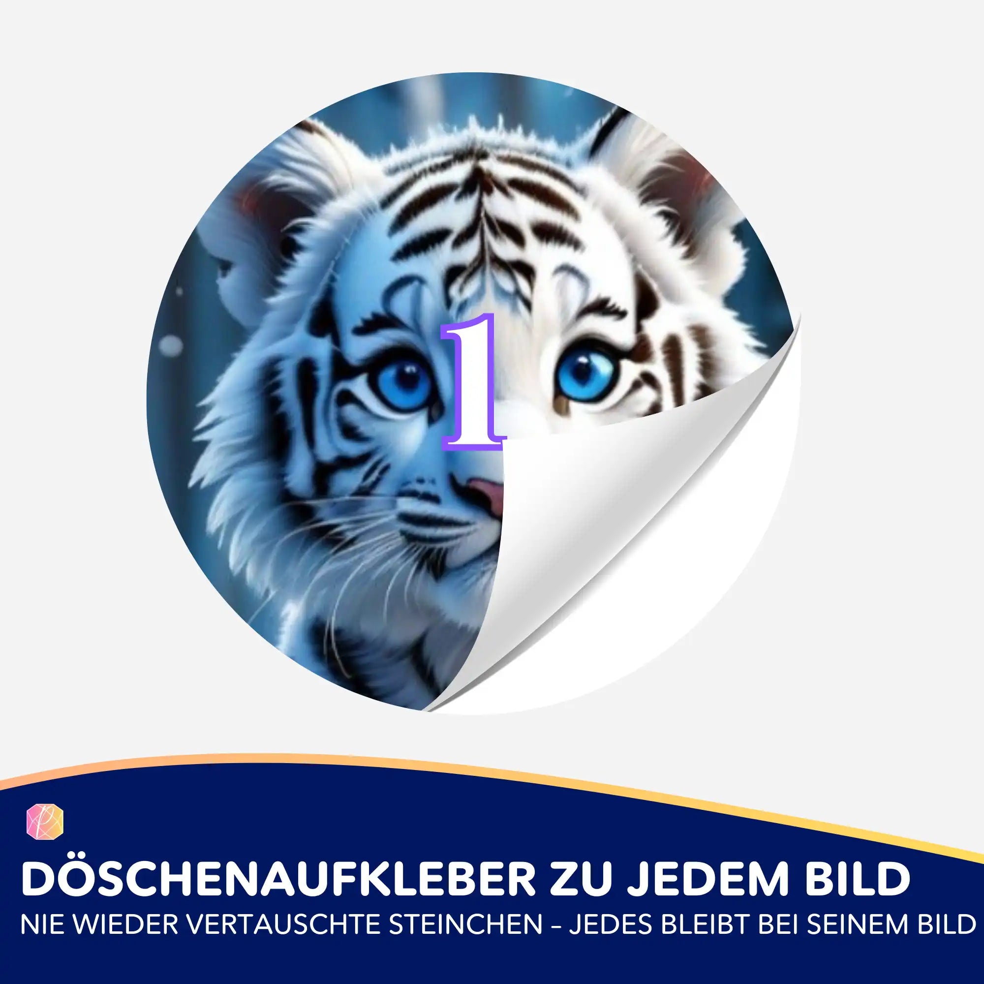 Döschenaufkleber - Schneetigerbaby