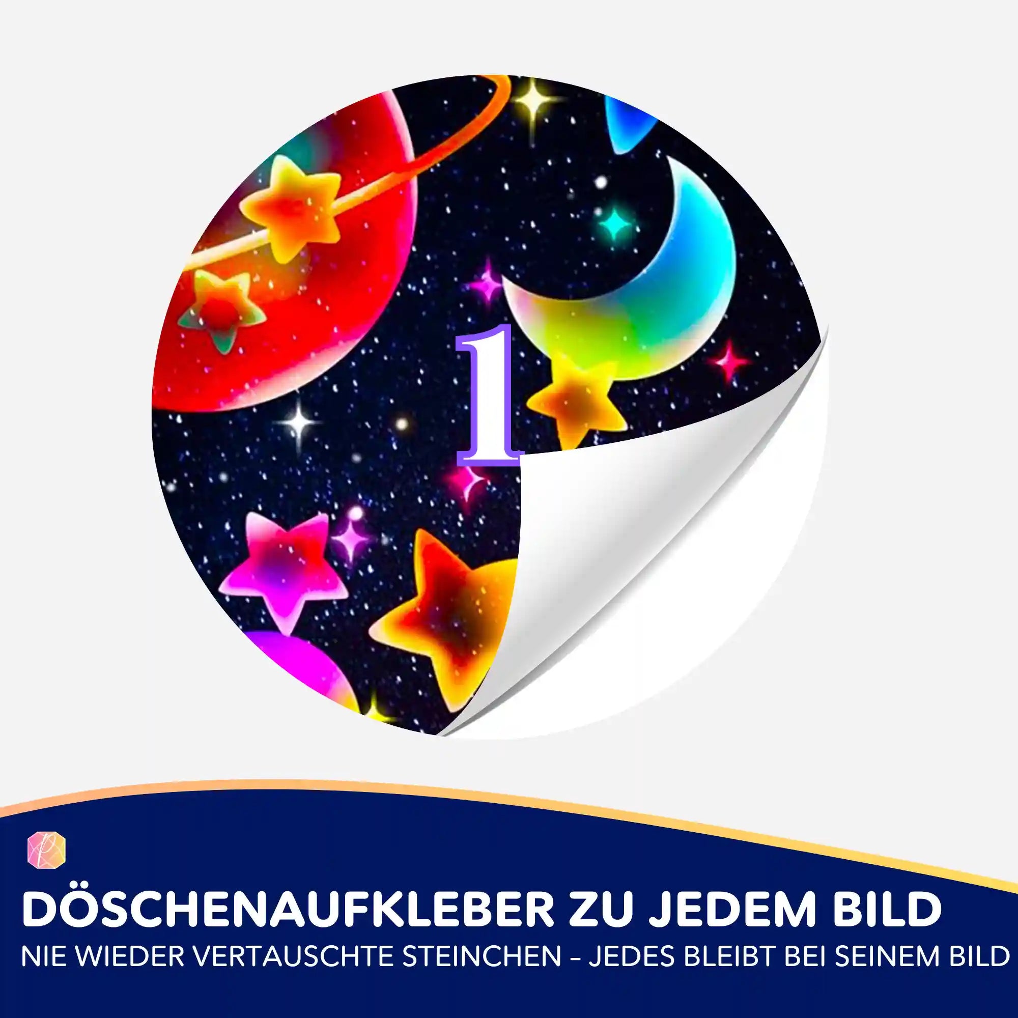 Döschenaufkleber - Buntes Universum