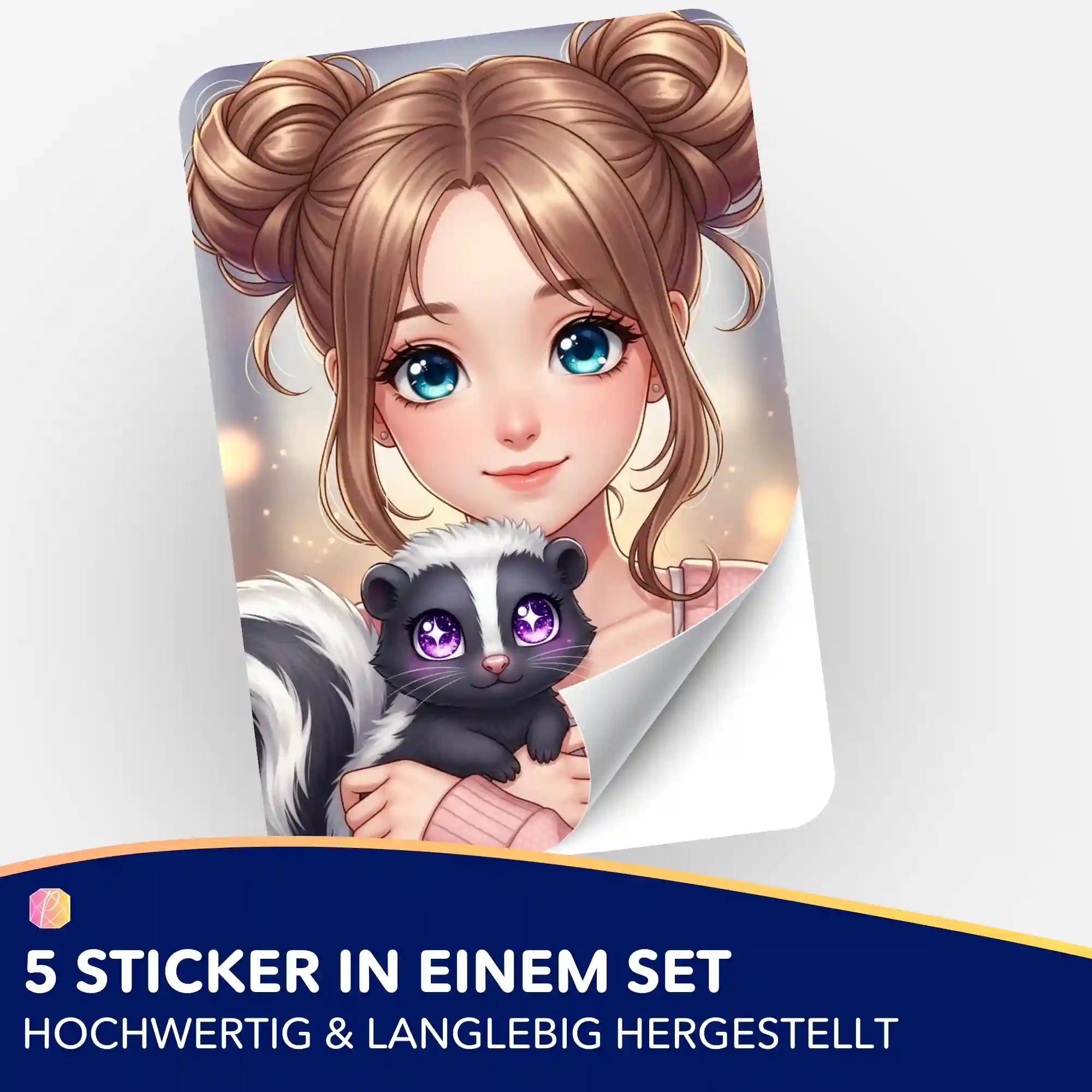 Aufkleber 5er-Set - Yuna & Puki
