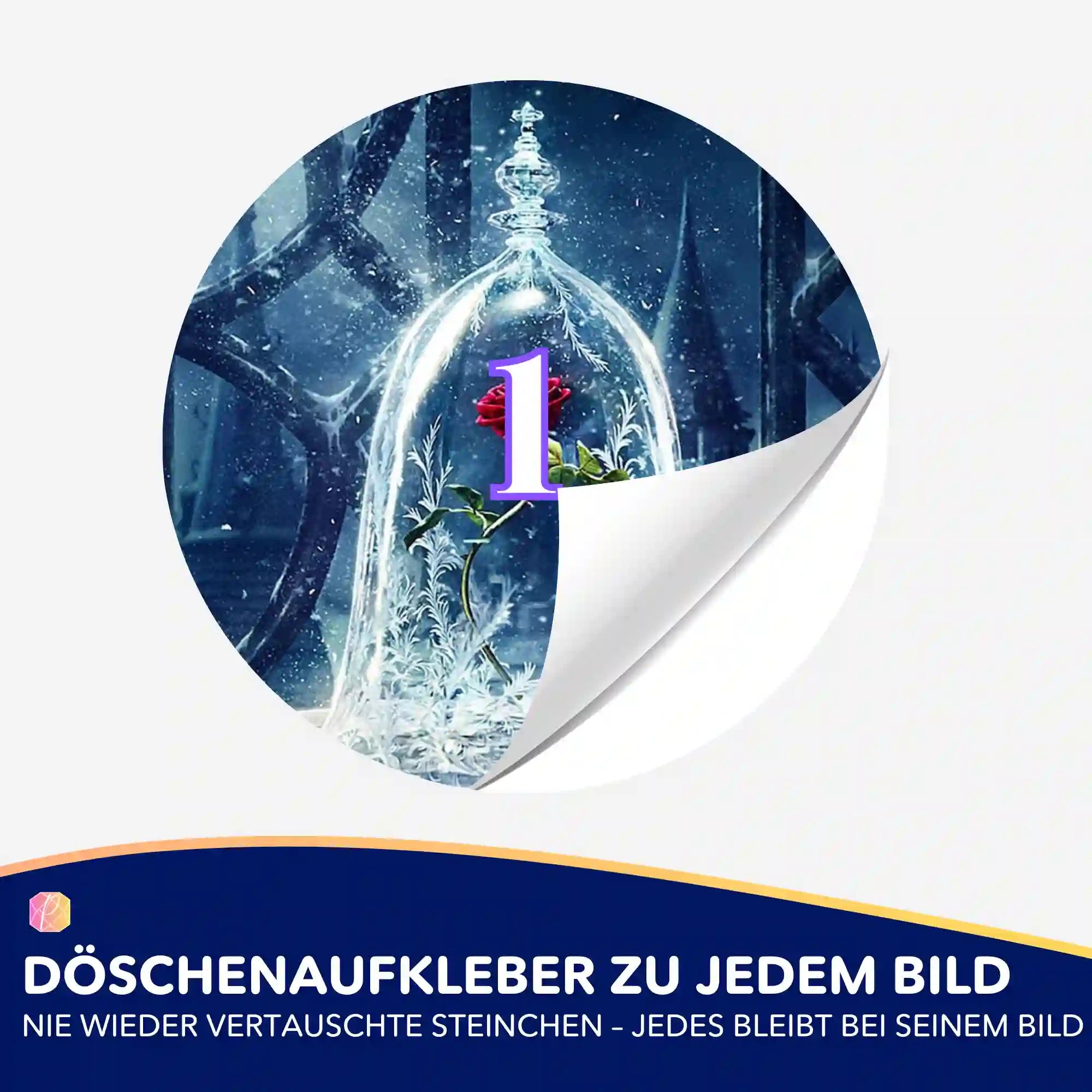Döschenaufkleber - Rose im Wunderglas