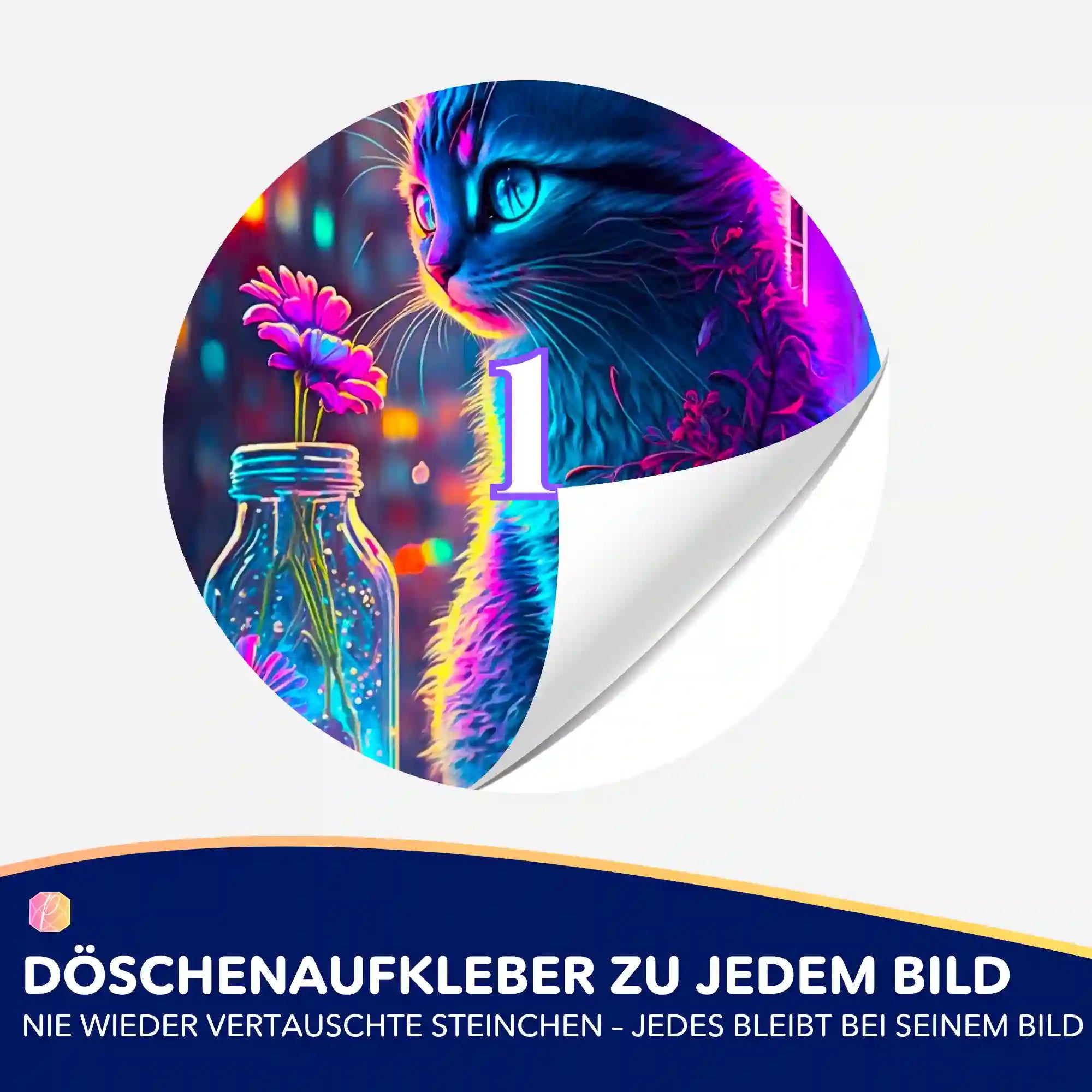 Döschenaufkleber - Little Cat of Flowers
