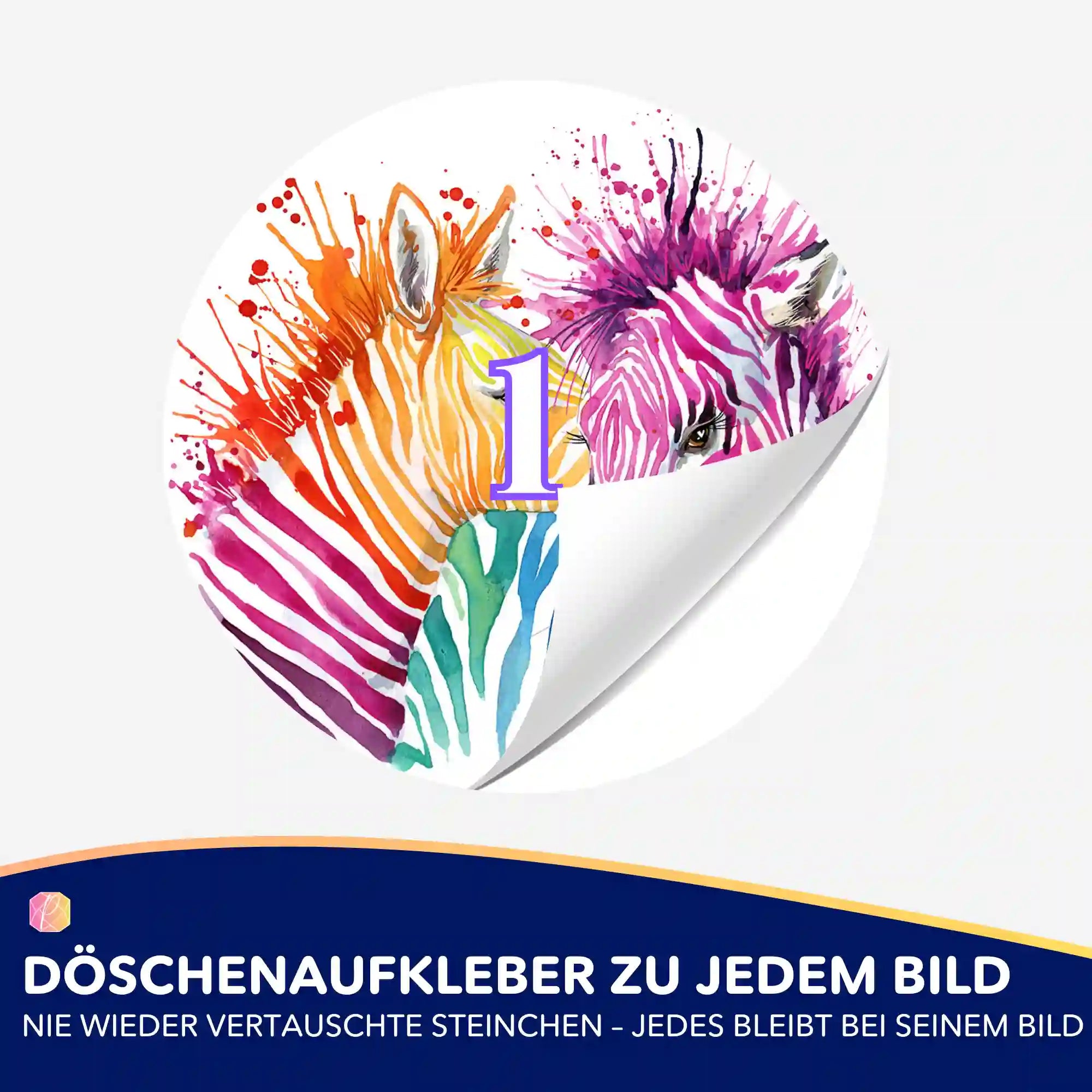 Döschenaufkleber - Bunte Zebras