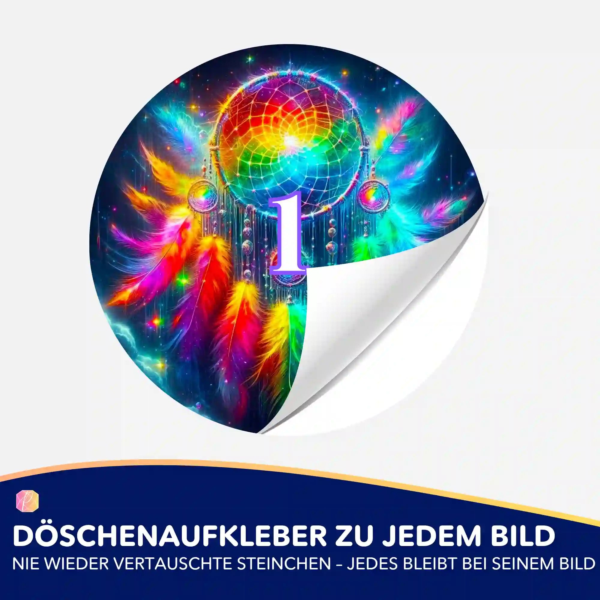 Döschenaufkleber - Träumerei im Federspiel